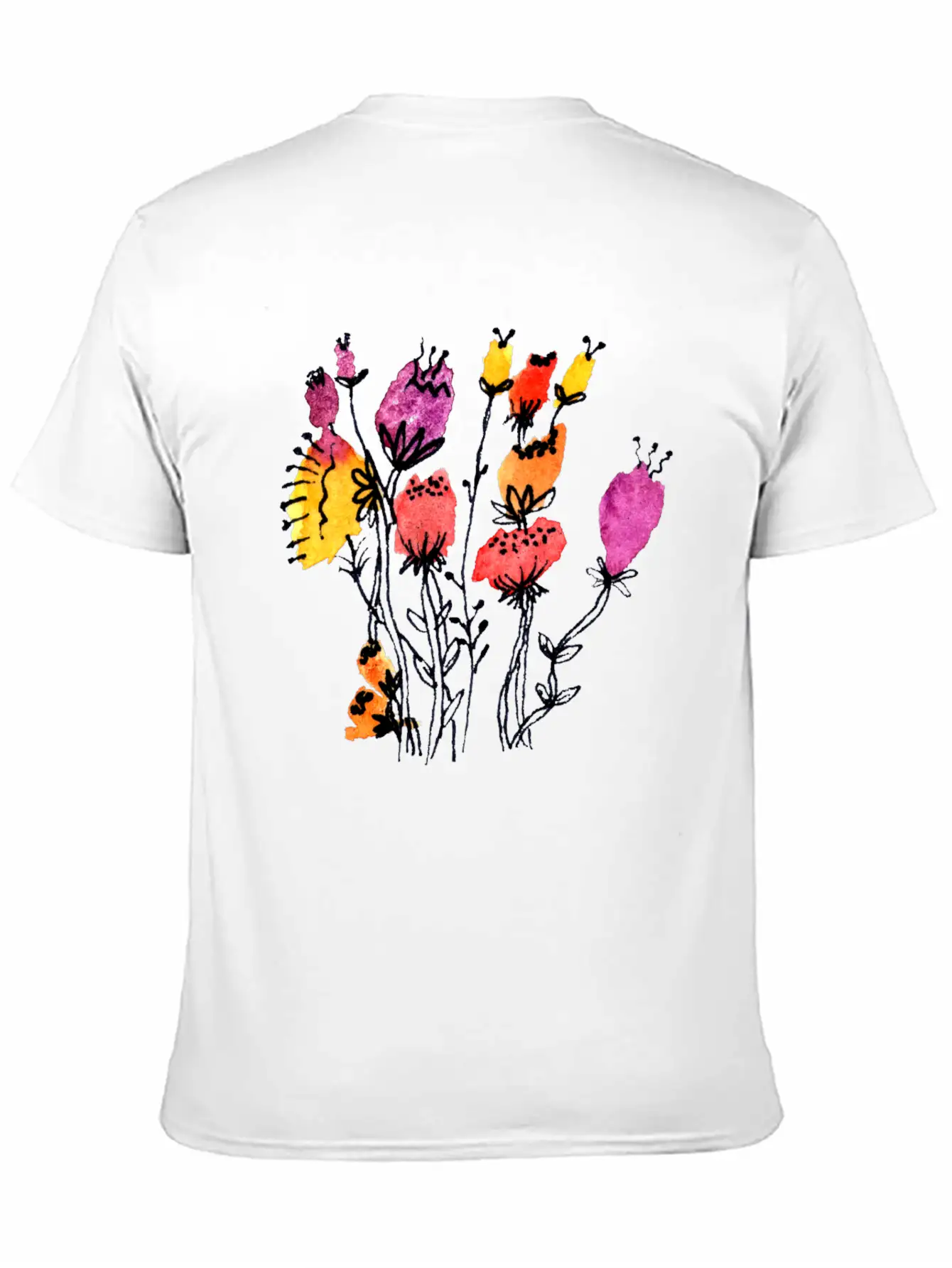 Sprouting Flowers Breathable Graphic T-Shirt – Perfect For Casual Days