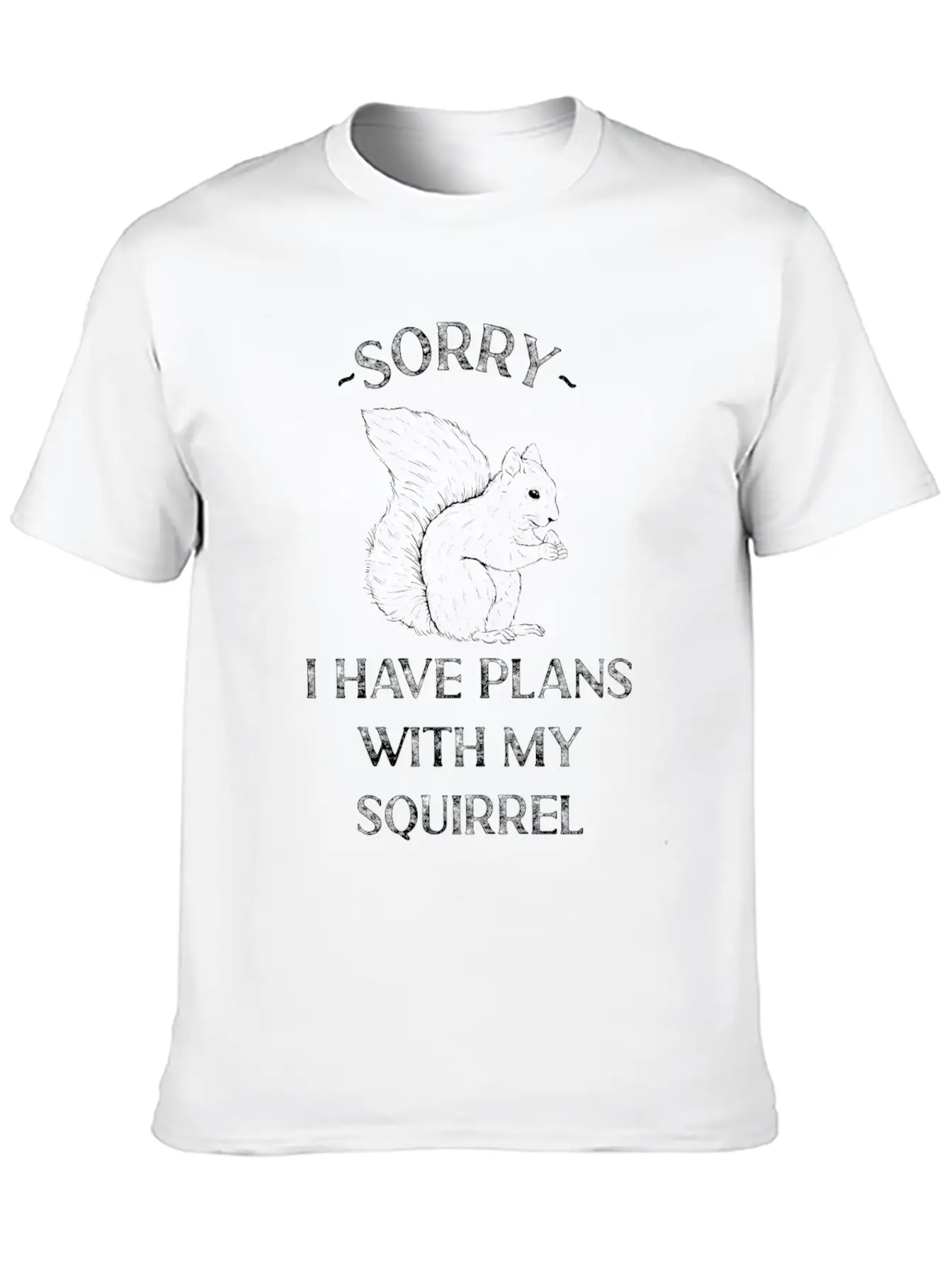 Squirrel Acorn Sorry I Have Plans Basic Graphic T-Shirt – Daily Comfort In Soft Cotton
