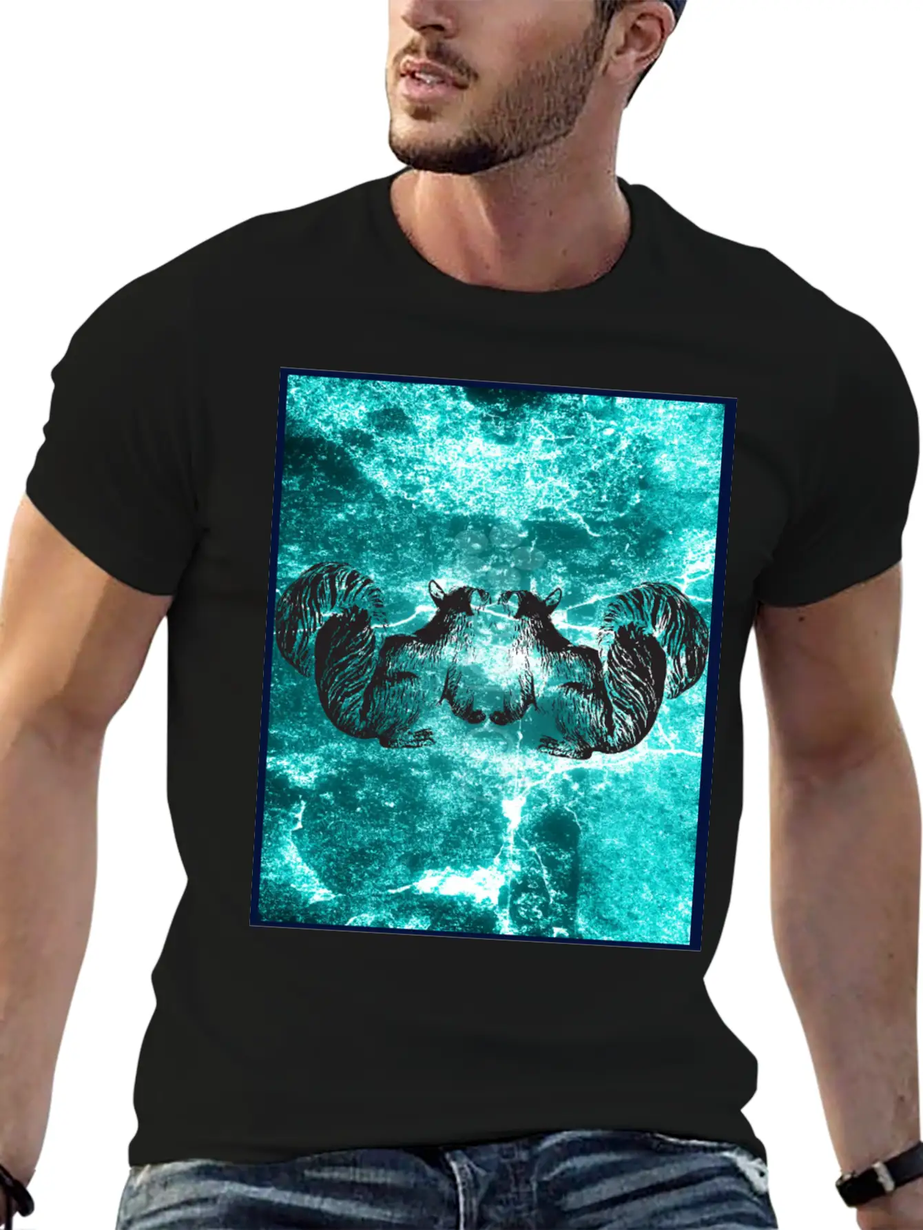 Squirrel Blue Stylish Everyday T-Shirt – Unisex Basic Cotton Tee