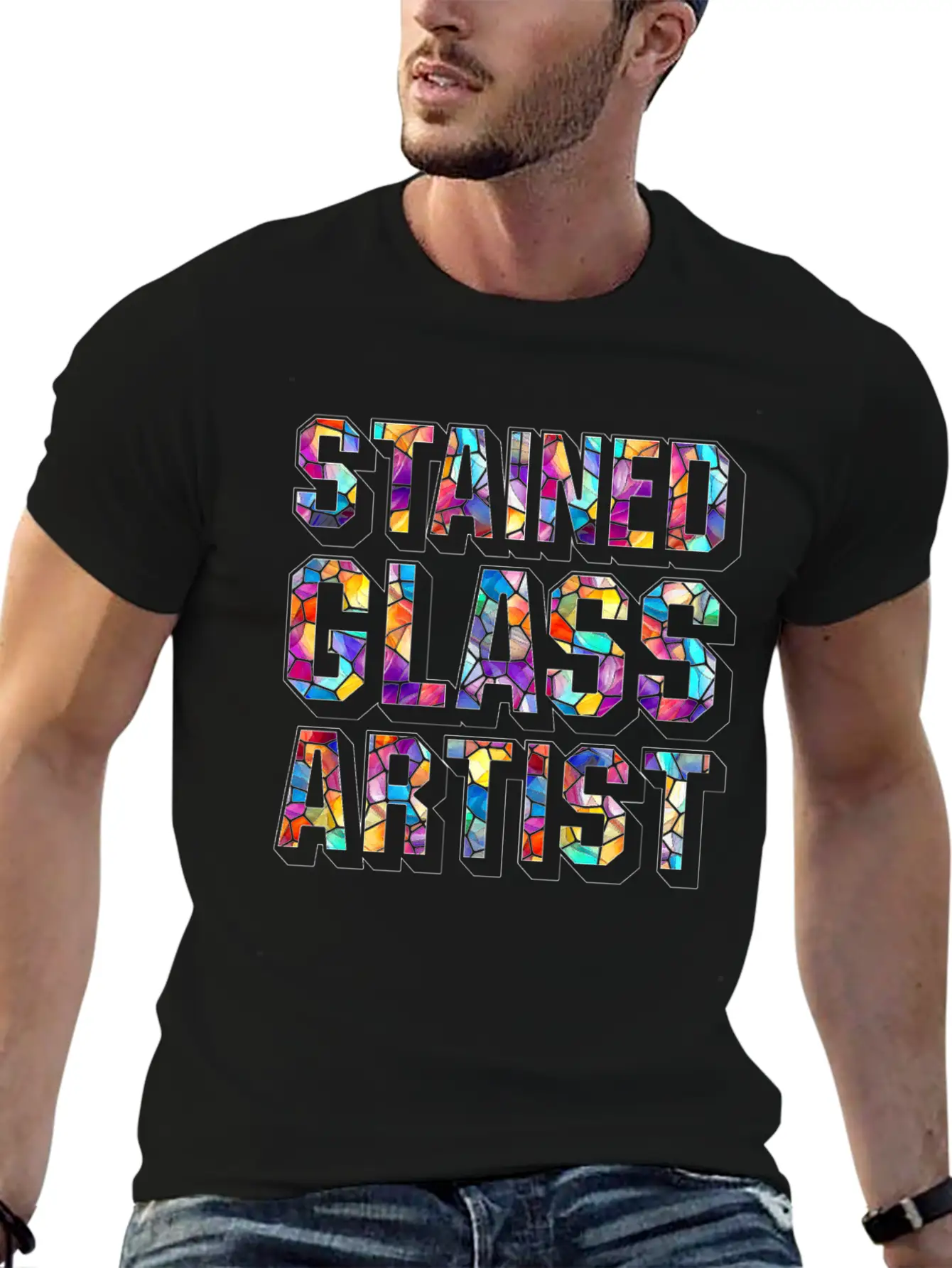 Stained Glass Artist Mosaic Artisan Stylish Everyday T-Shirt – Unisex Basic Cotton Tee