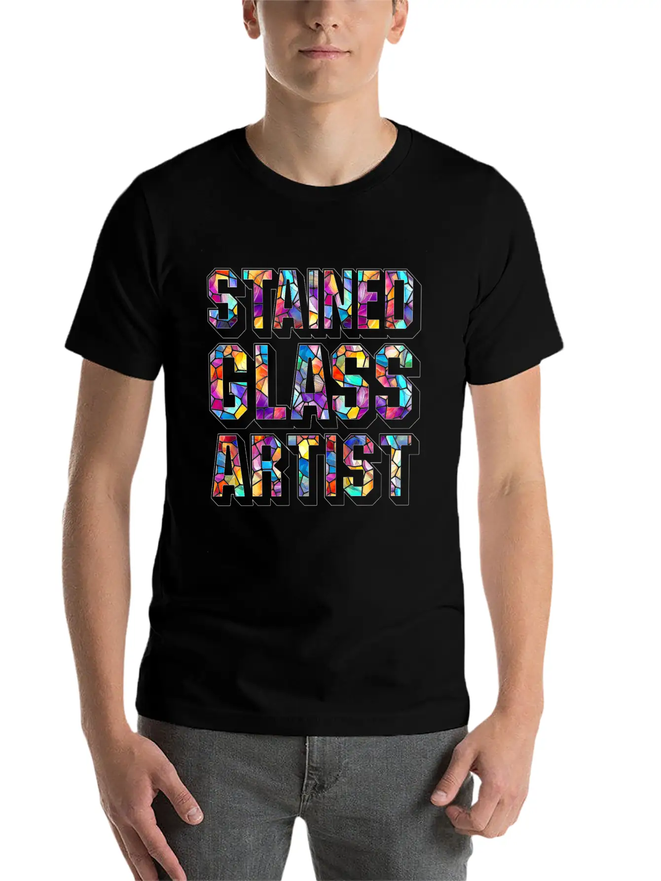 Stained Glass Artist Mosaic Artisan Stylish Everyday T-Shirt – Unisex Basic Cotton Tee