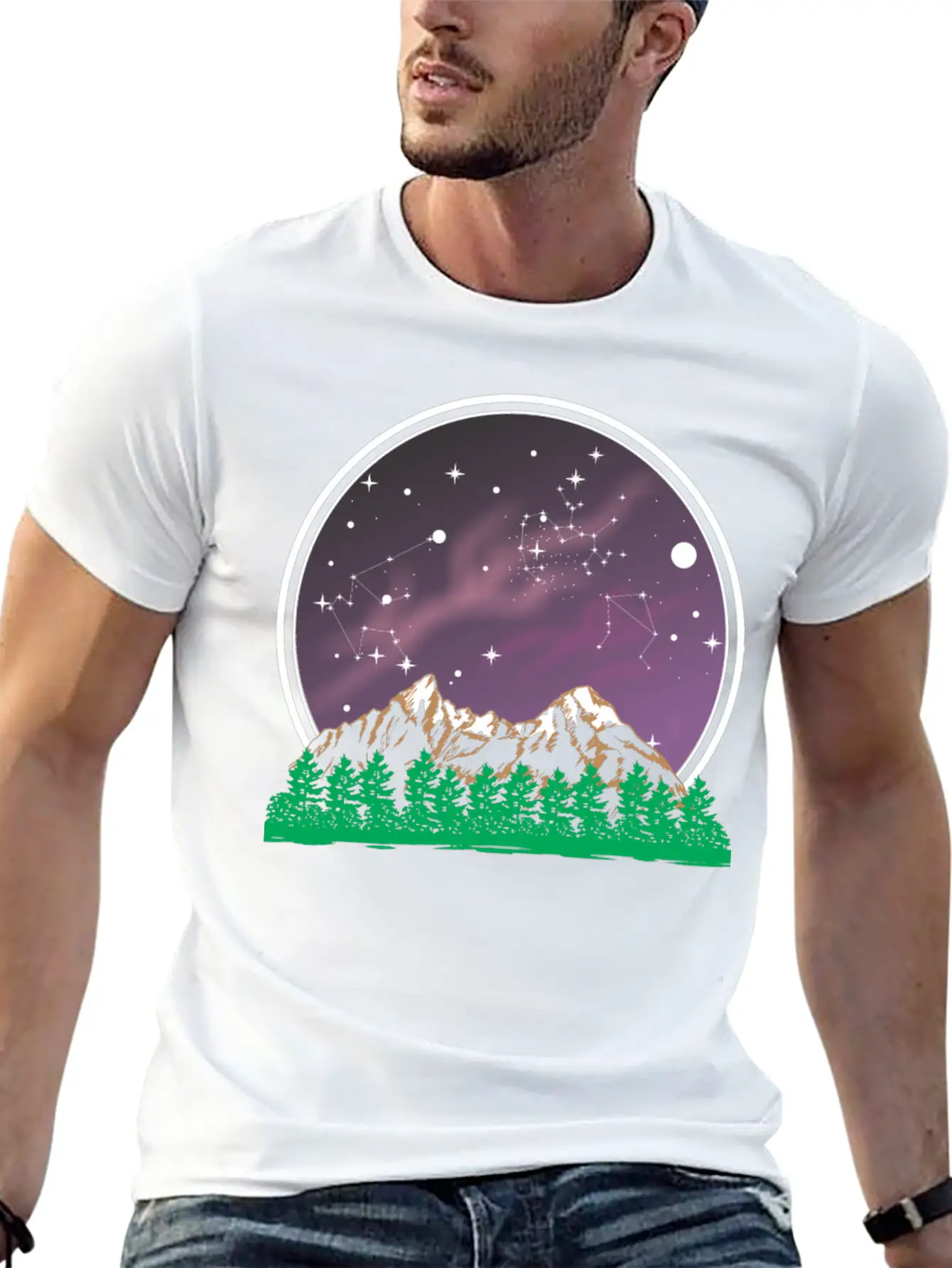 Star Gazing Astronomy Basic Graphic T-Shirt – Daily Comfort In Soft Cotton