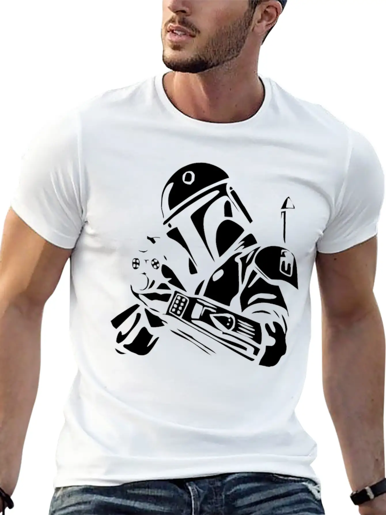 Star Wars Bobba Fett Inspired TEE Relaxed Everyday Tee – Lightweight And Durable Cotton