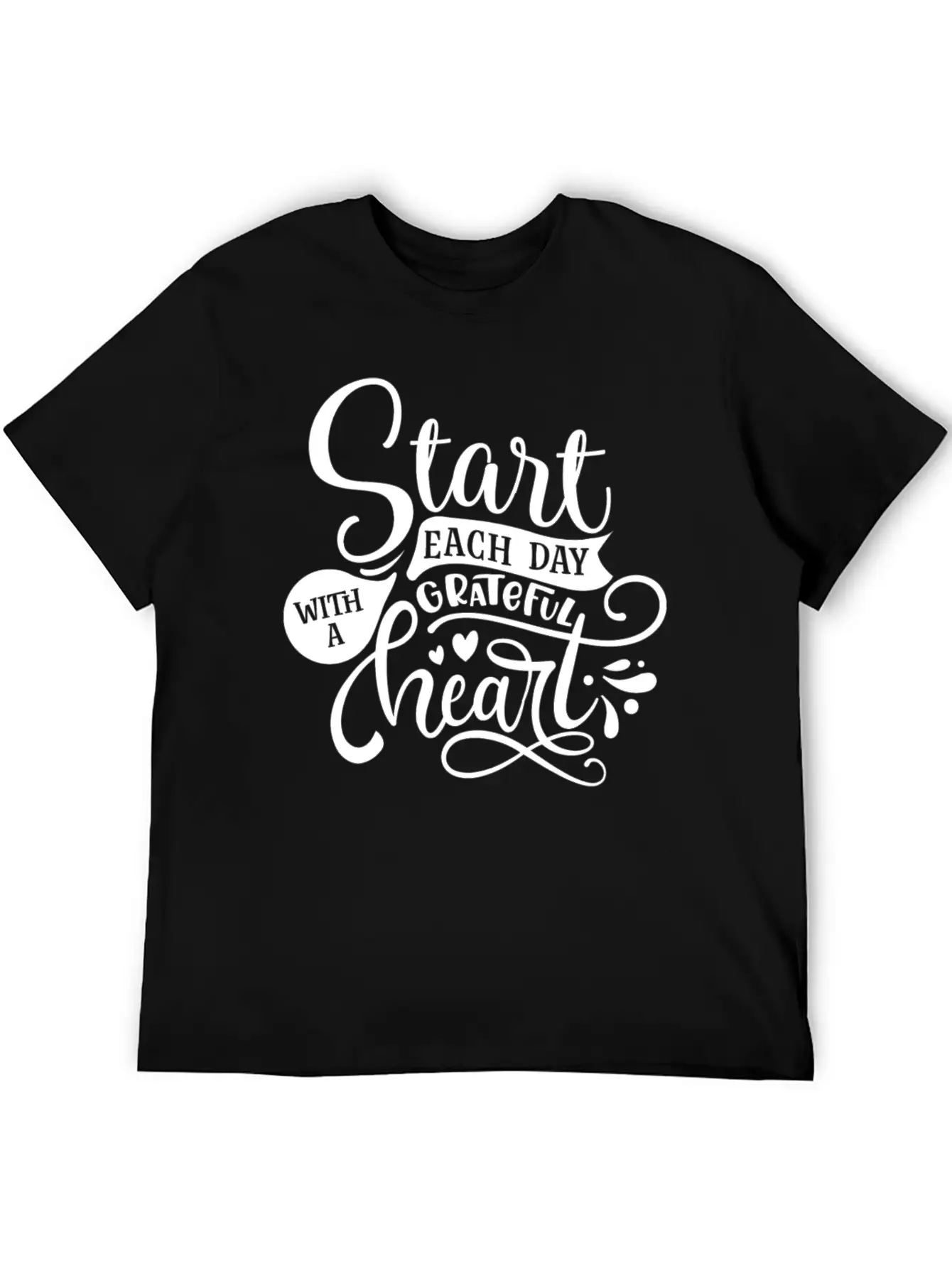 Start Each Day With A Grateful Heart Simple Everyday Graphic Tee – Lightweight Summer Wear