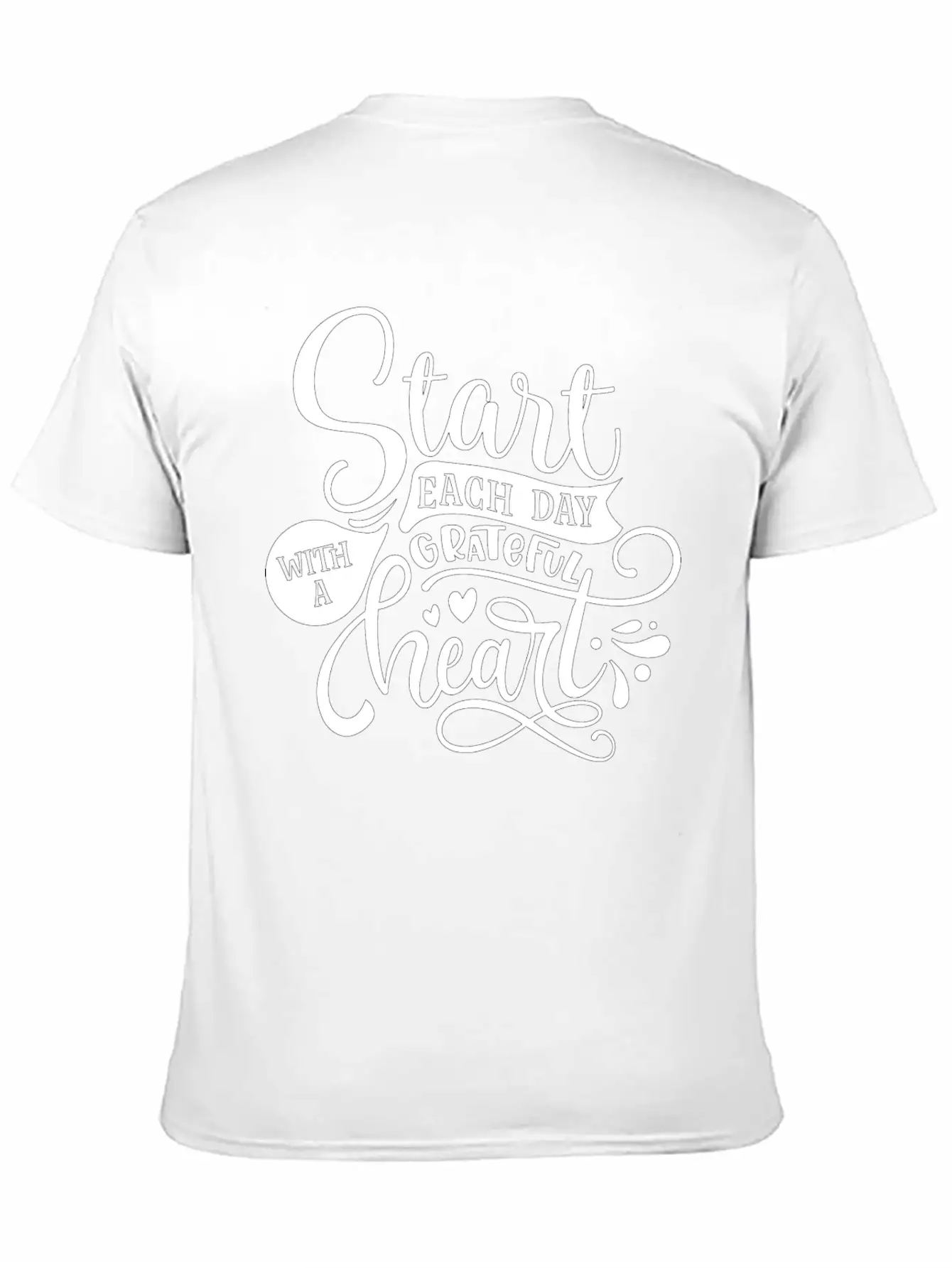 Start Each Day With A Grateful Heart Simple Everyday Graphic Tee – Lightweight Summer Wear
