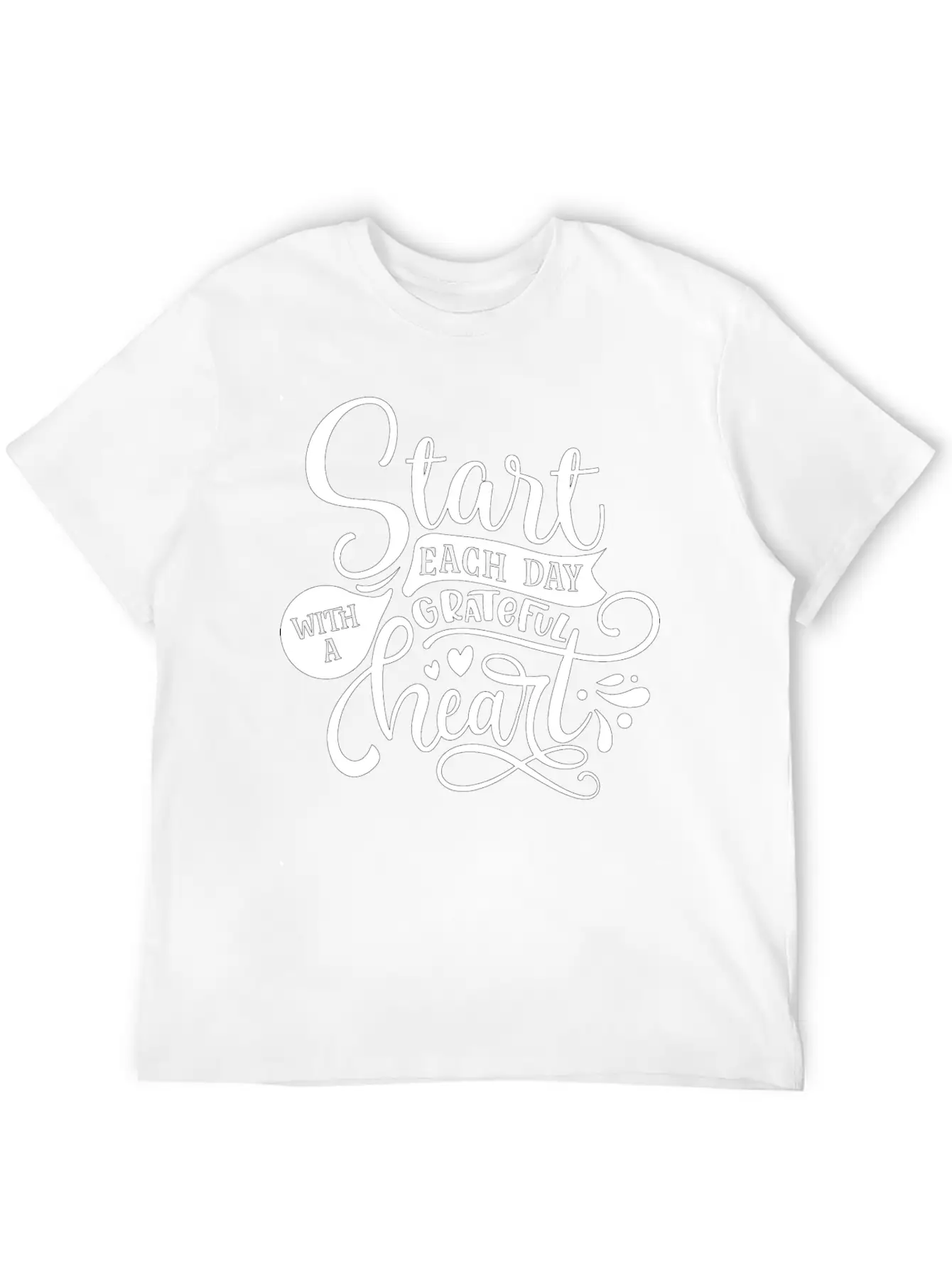 Start Each Day With A Grateful Heart Simple Everyday Graphic Tee – Lightweight Summer Wear