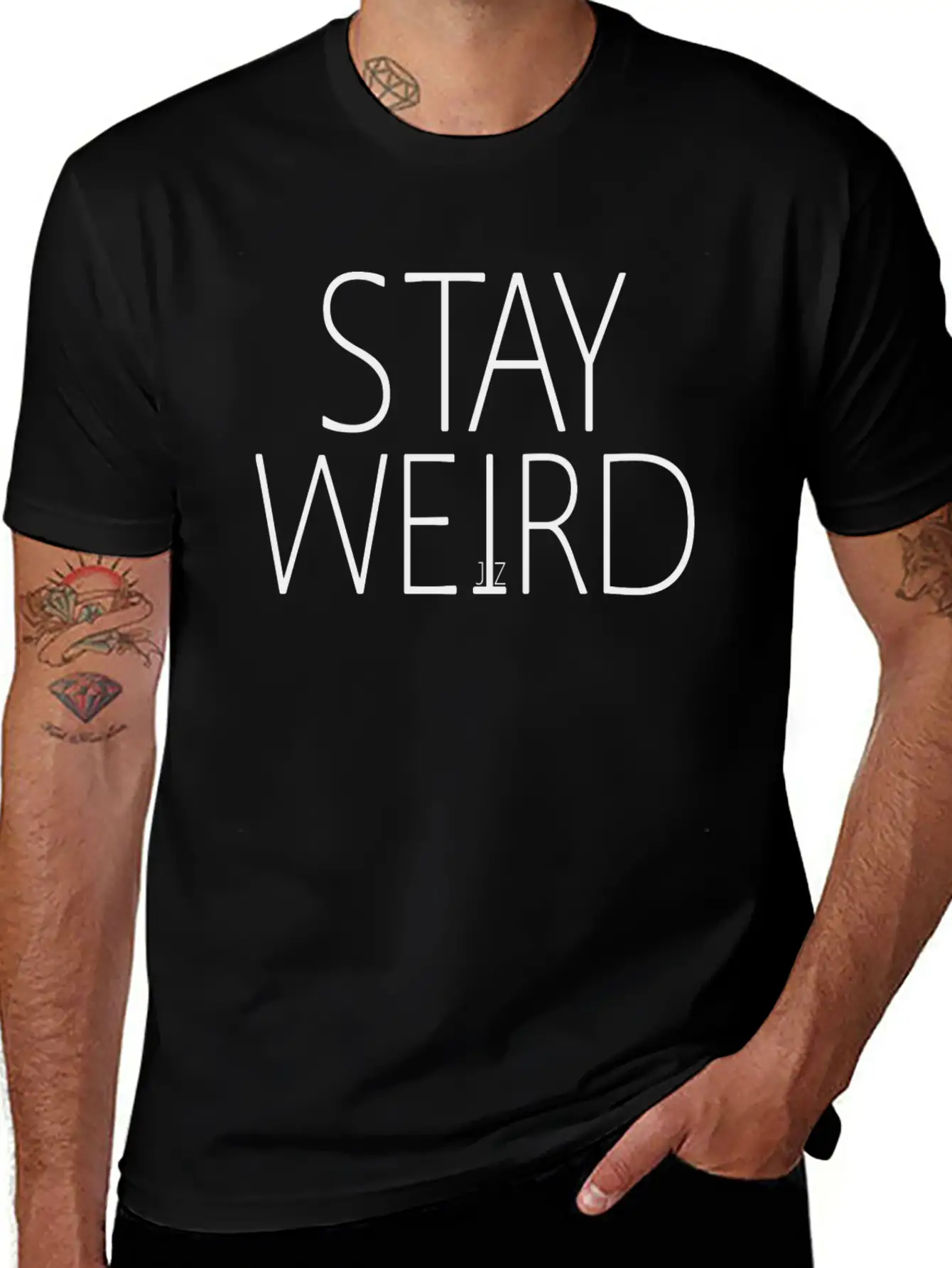 STAY WEIRD Basic Graphic T-Shirt – Daily Comfort In Soft Cotton