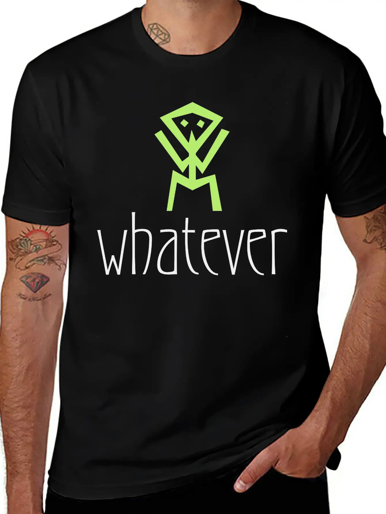 Stick Figure Whatever Symbol Stylish Everyday T-Shirt – Unisex Basic Cotton Tee
