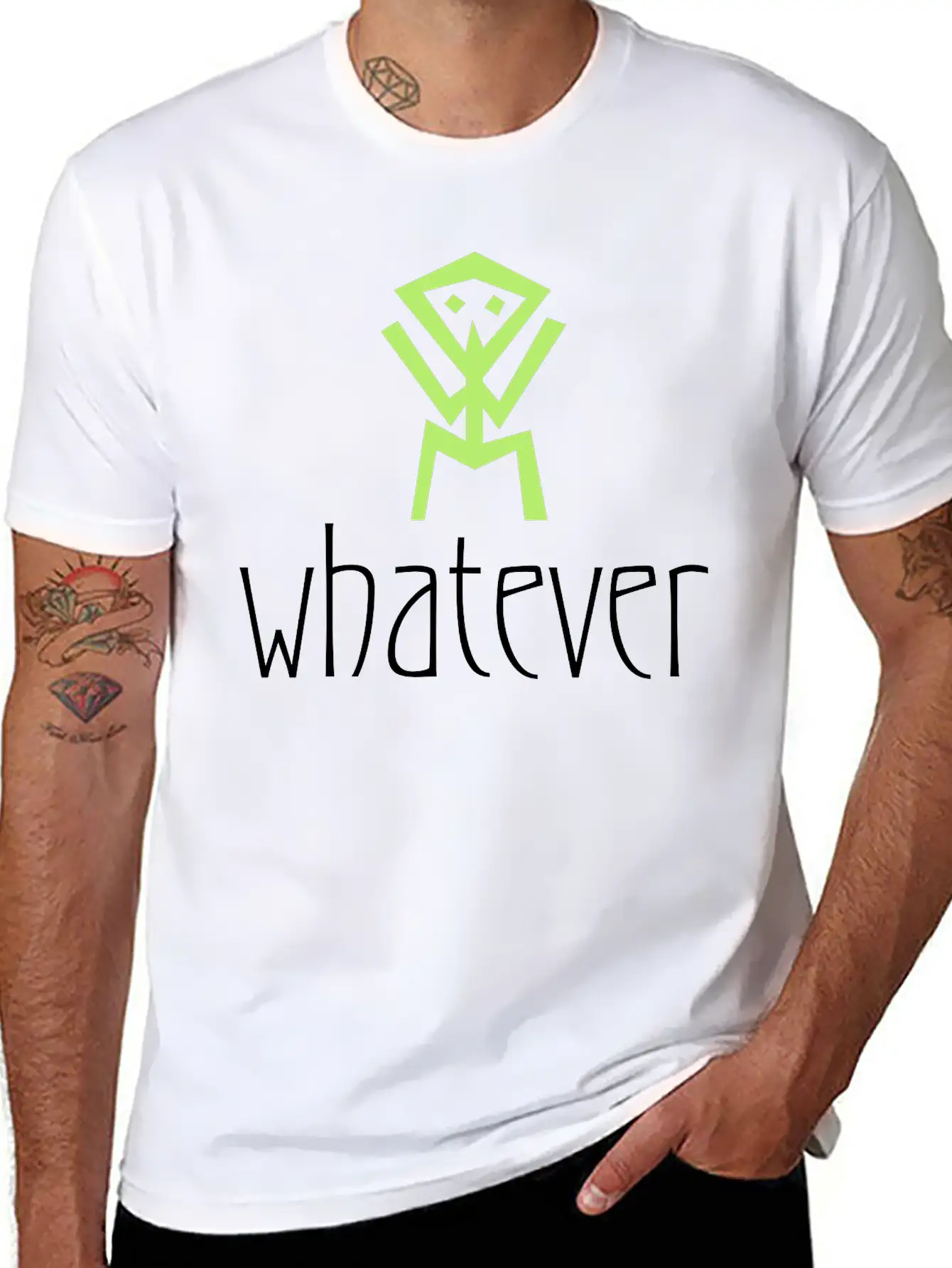 Stick Figure Whatever Symbol Stylish Everyday T-Shirt – Unisex Basic Cotton Tee