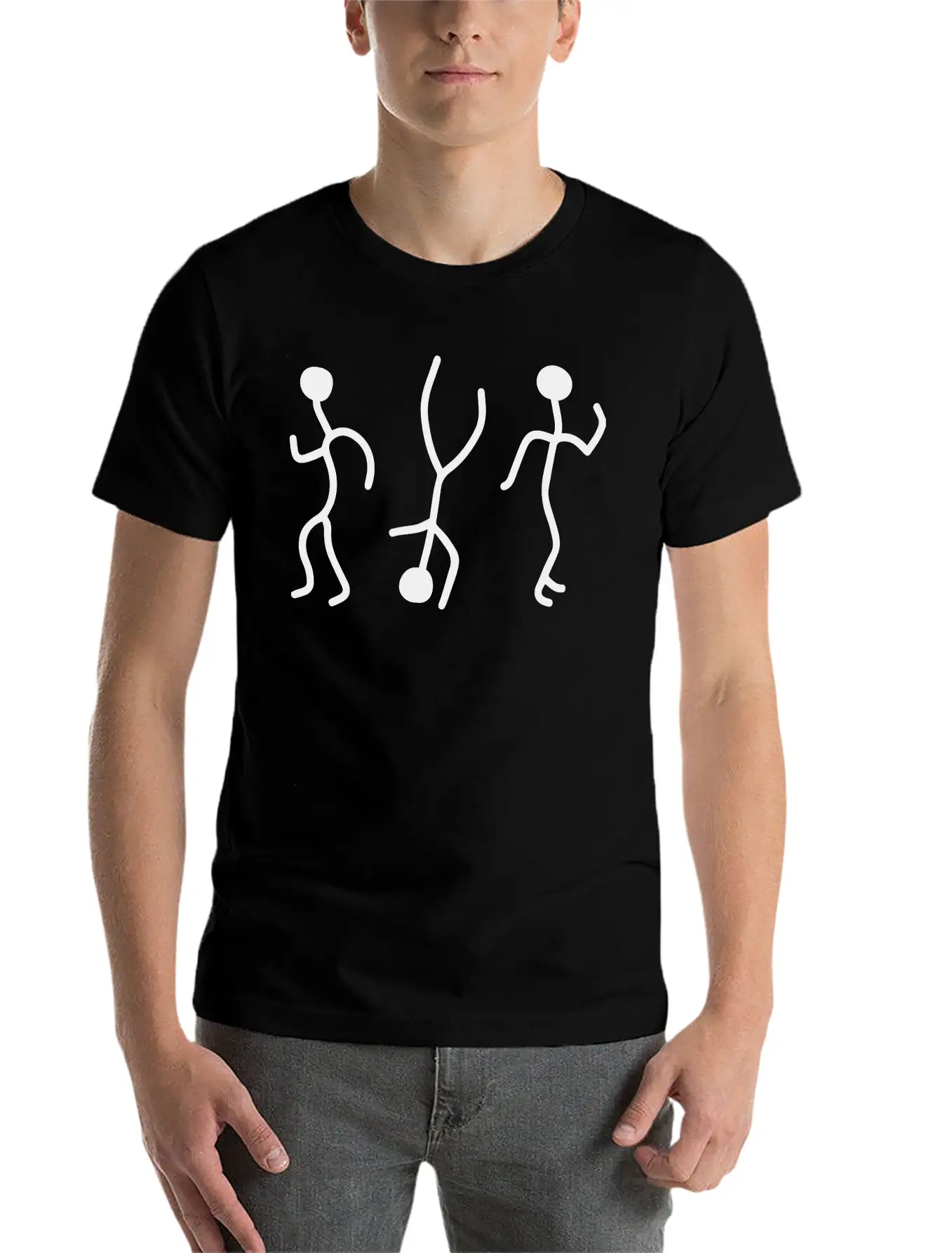 Stick Figures Dance Basic Graphic T-Shirt – Daily Comfort In Soft Cotton
