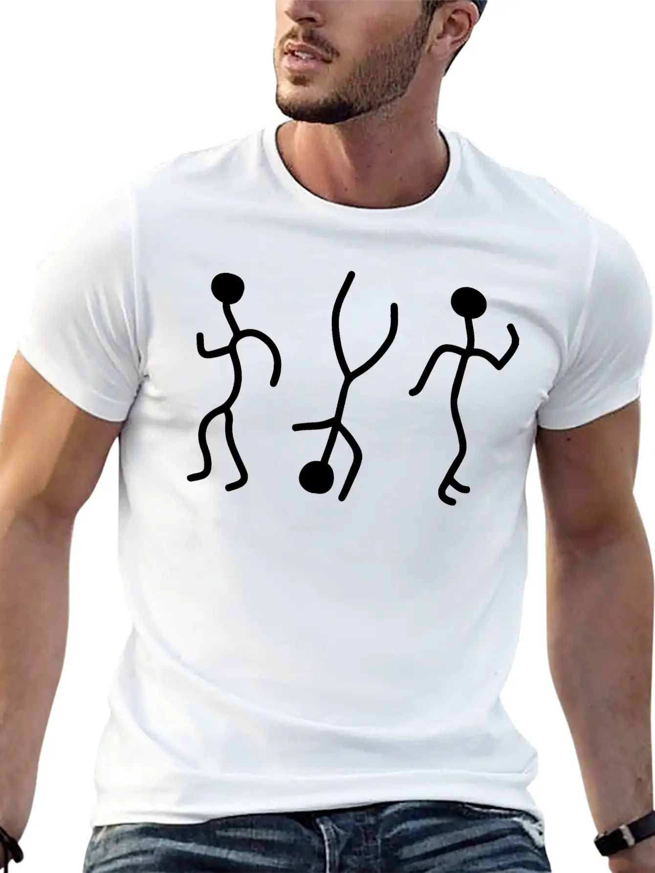 Stick Figures Dance Basic Graphic T-Shirt – Daily Comfort In Soft Cotton