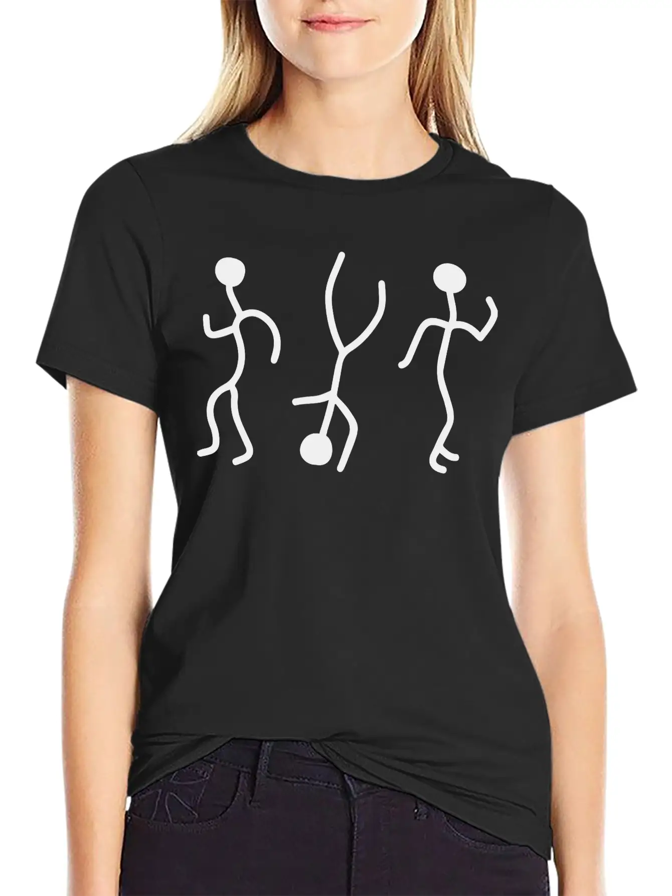 Stick Figures Dance Basic Graphic T-Shirt – Daily Comfort In Soft Cotton