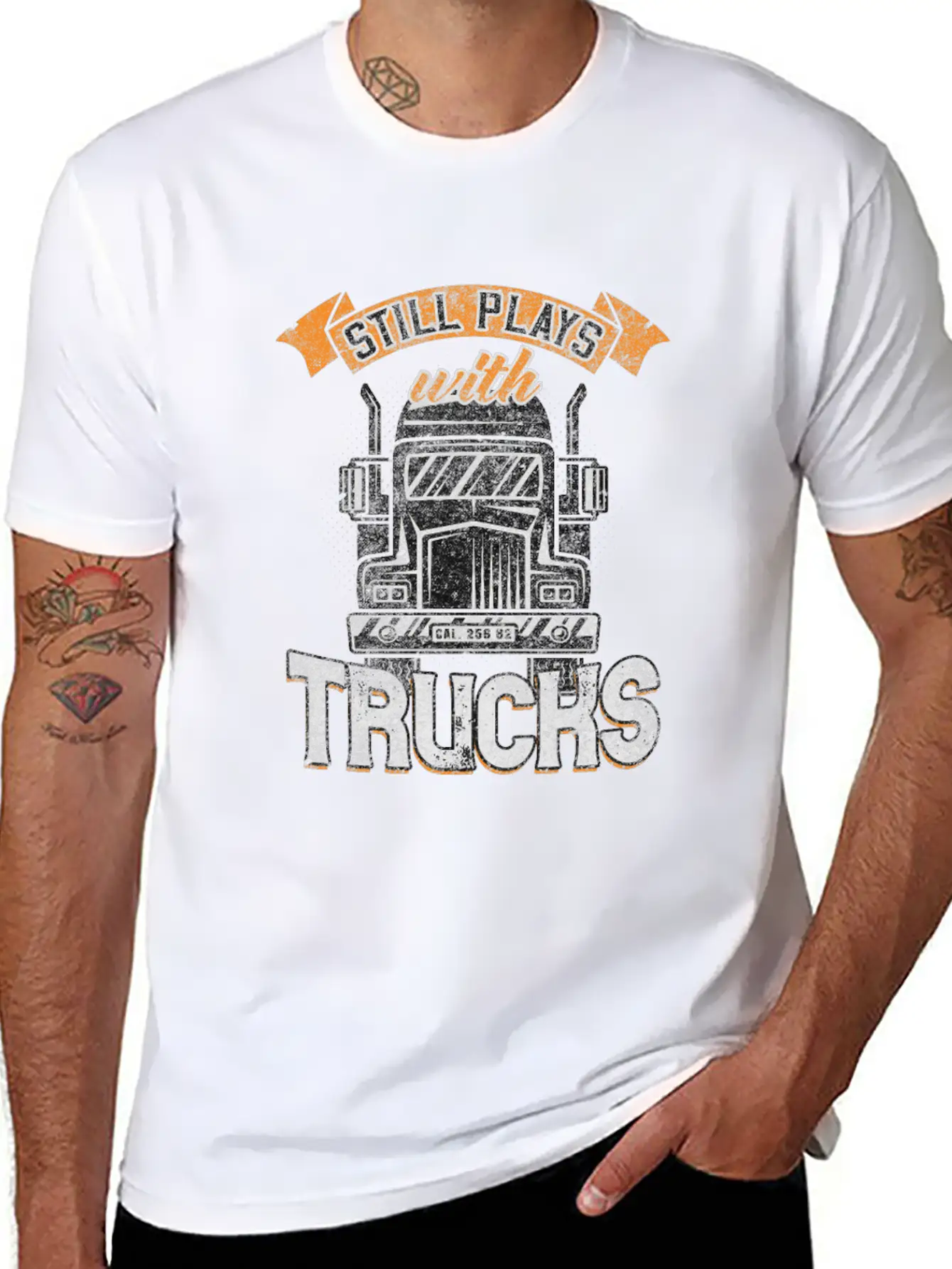 Still Plays With Trucks Basic Graphic T-Shirt – Daily Comfort In Soft Cotton