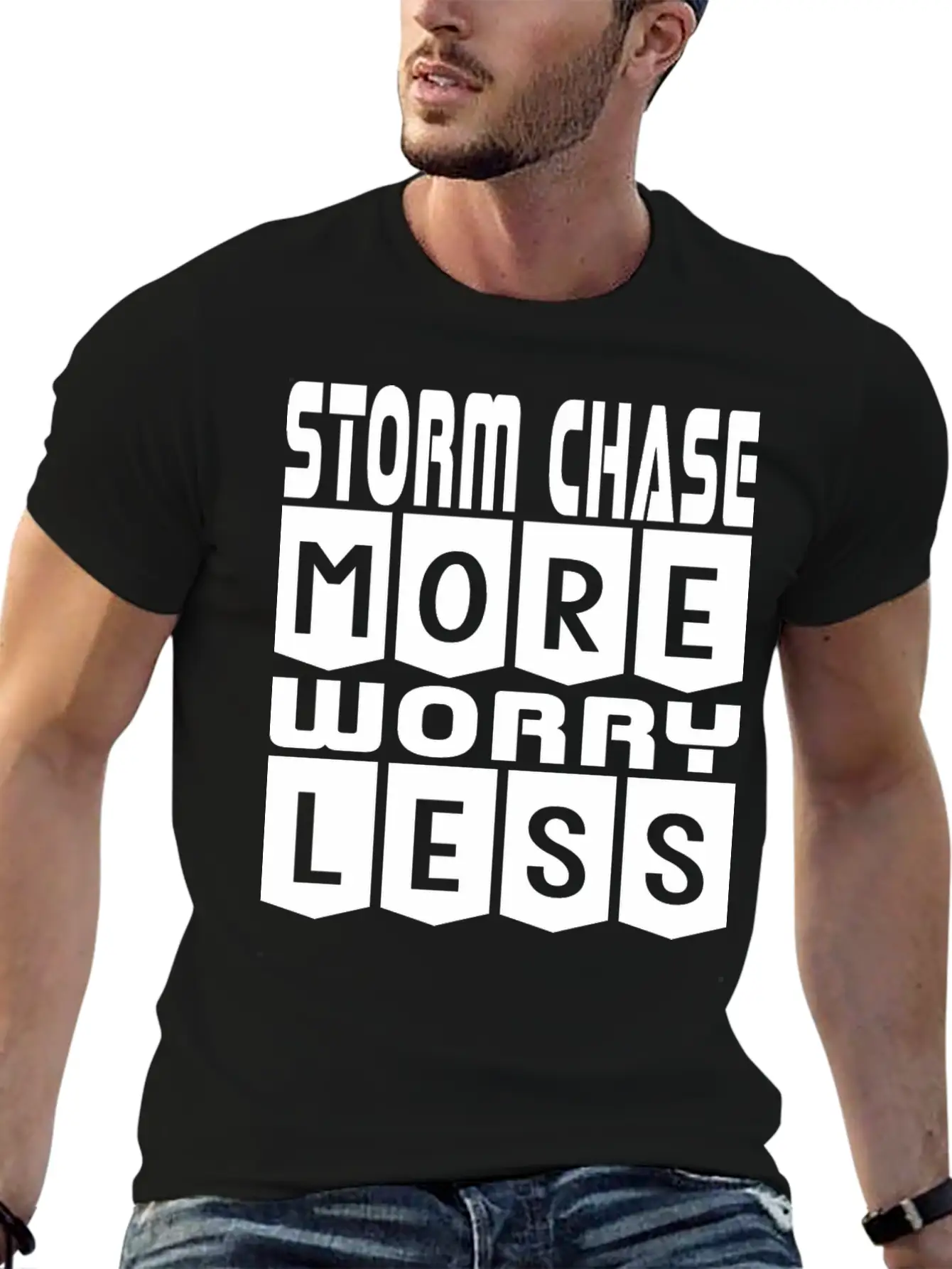 Storm Chase More Worry Less Stylish Everyday T-Shirt – Unisex Basic Cotton Tee