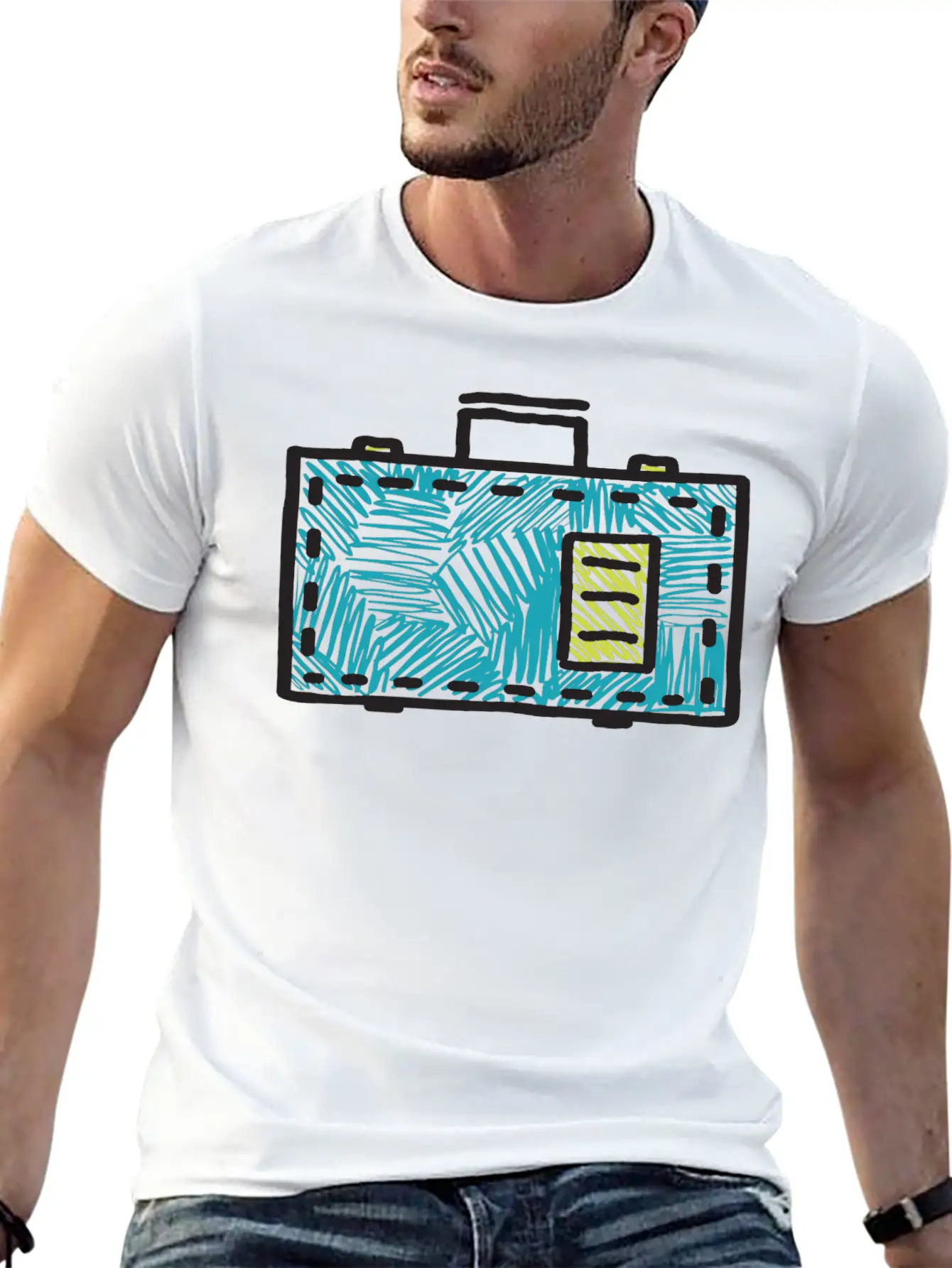 Suitcase Stylish Everyday T-Shirt – Unisex Basic Cotton Tee