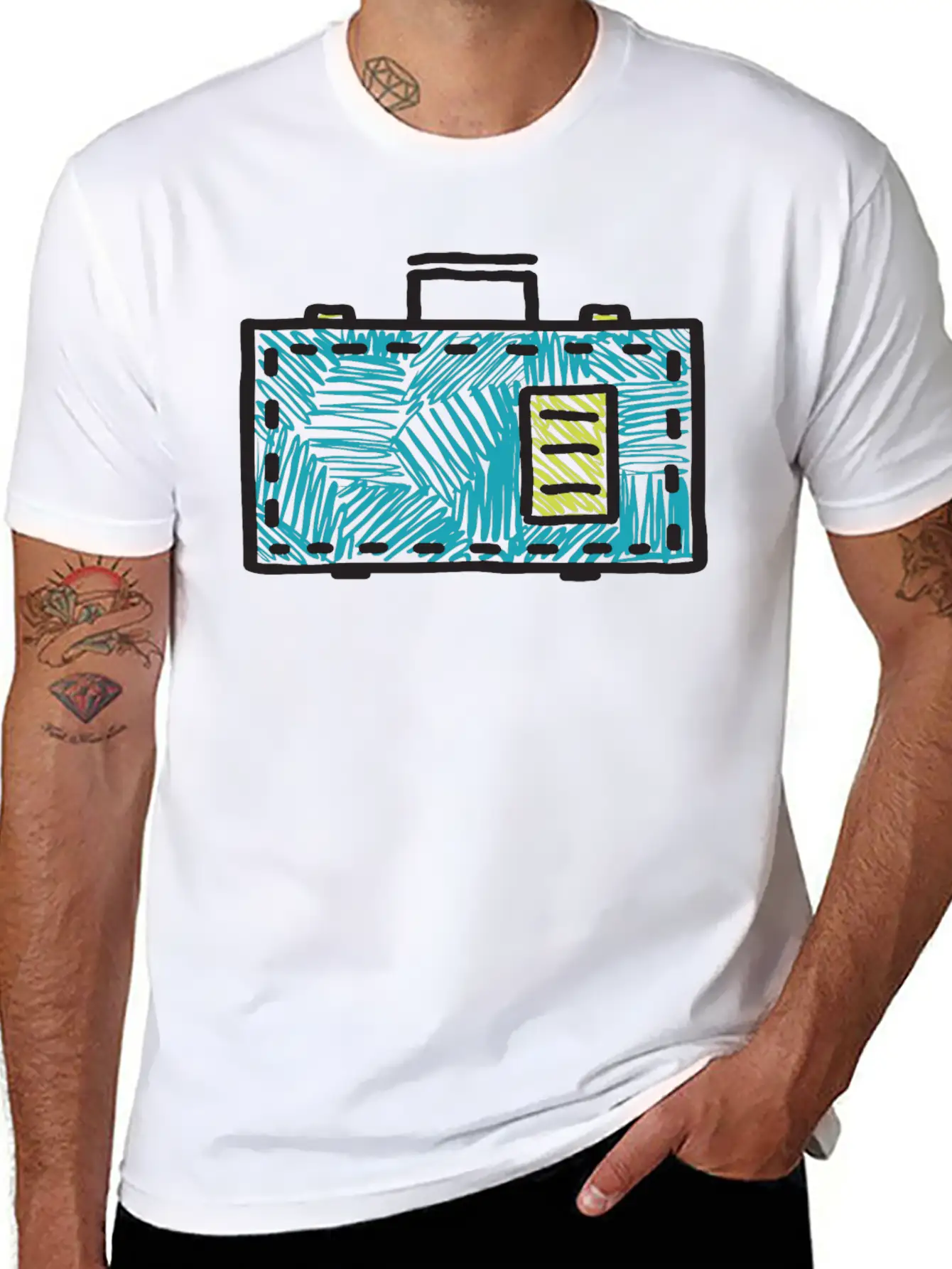 Suitcase Stylish Everyday T-Shirt – Unisex Basic Cotton Tee