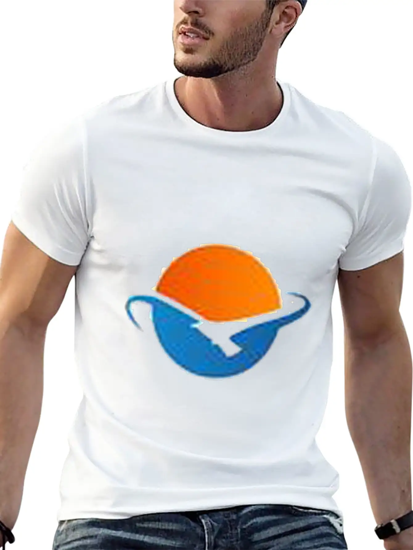 Sun Logo Free Vector Art Stylish Everyday T-Shirt – Unisex Basic Cotton Tee