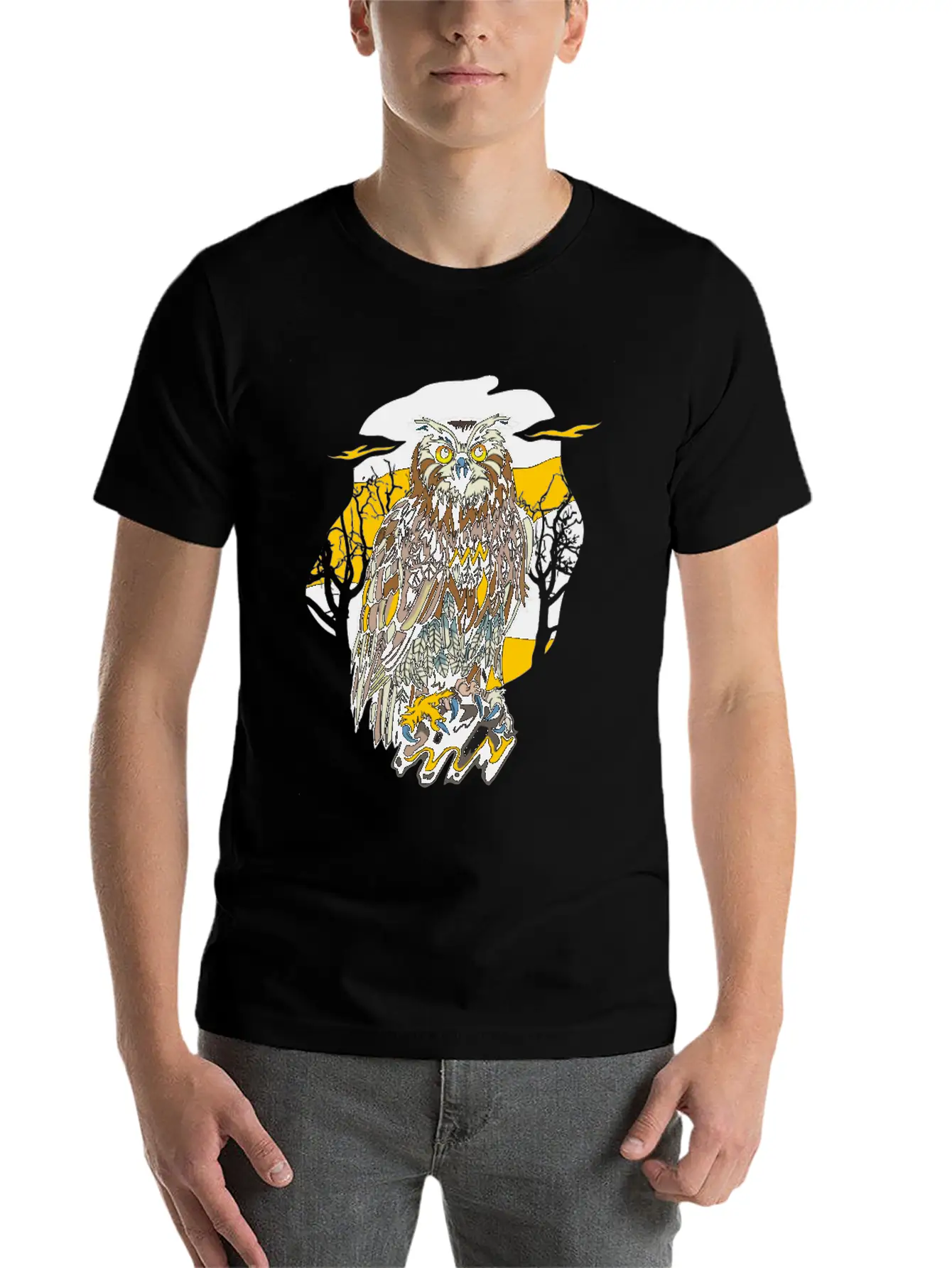 Sundown Owl Stylish Everyday T-Shirt – Unisex Basic Cotton Tee