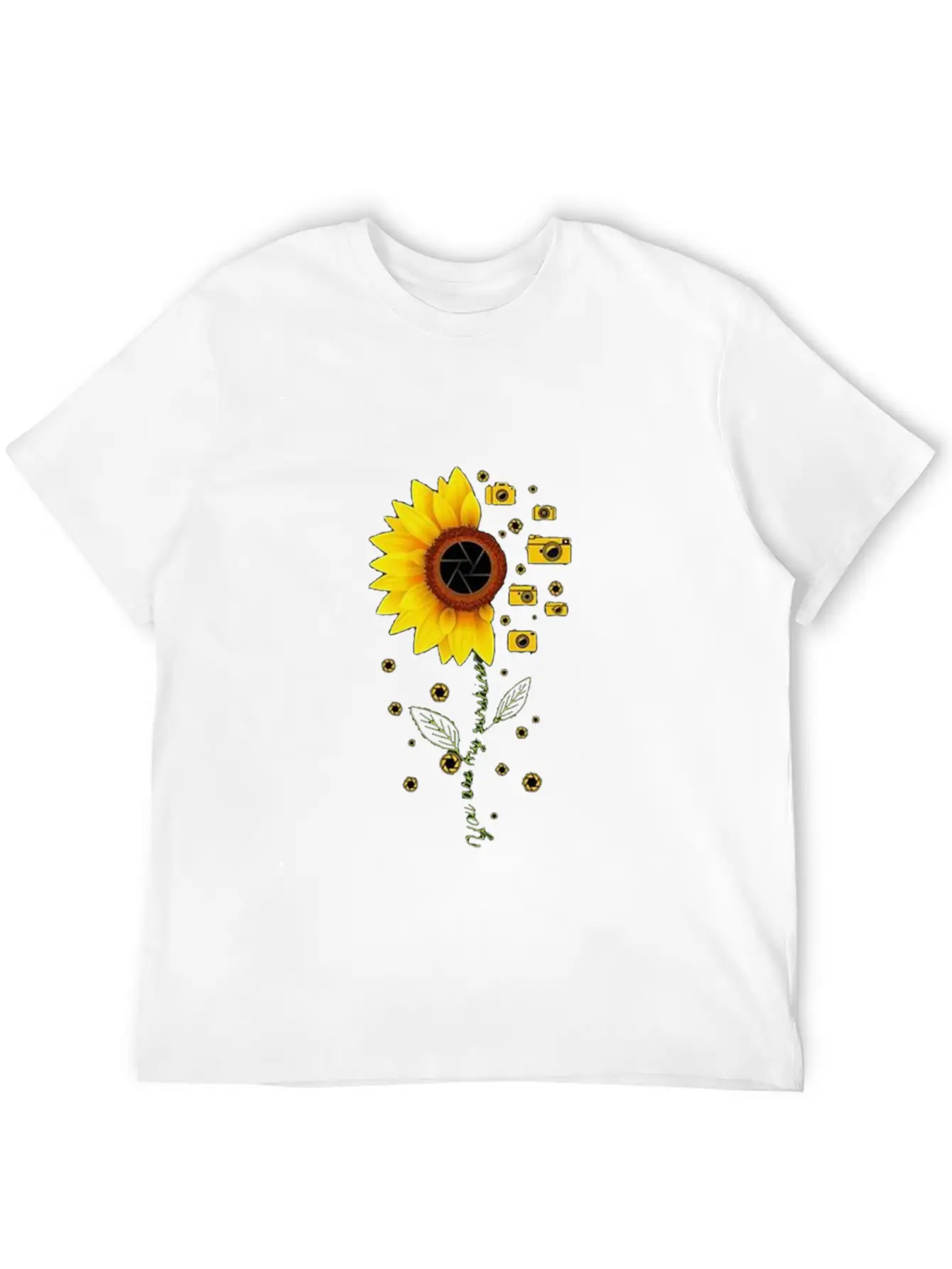Sunflower Camera T Shirt Stylish Everyday T-Shirt – Unisex Basic Cotton Tee