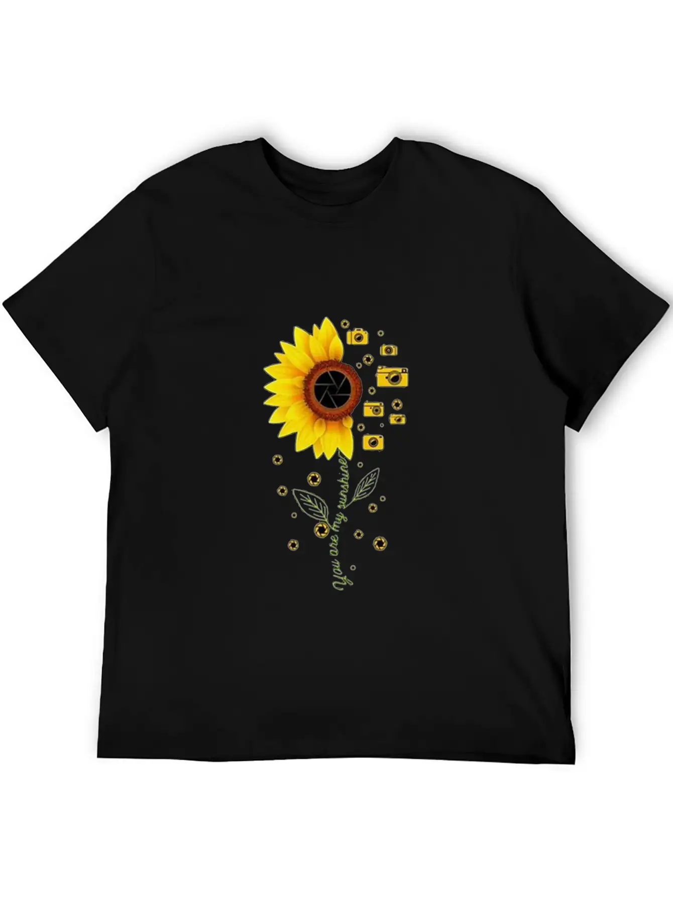Sunflower Camera T Shirt Stylish Everyday T-Shirt – Unisex Basic Cotton Tee