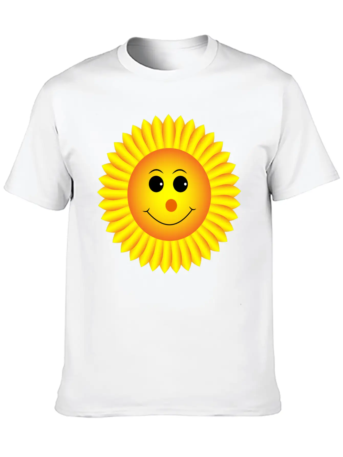 Sunflower Smiley Classic Crew Neck Graphic Tee – Everyday Minimal Look