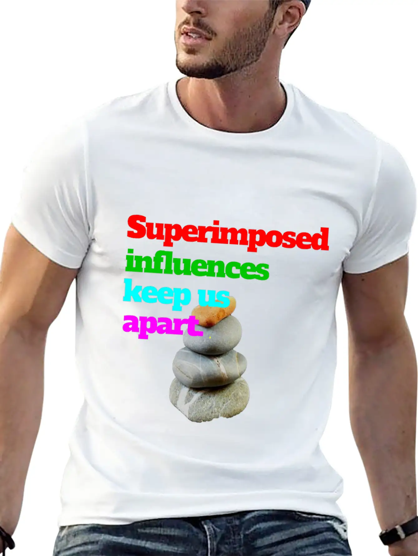 SUPERIMPOSED-colored Stylish Everyday T-Shirt – Unisex Basic Cotton Tee