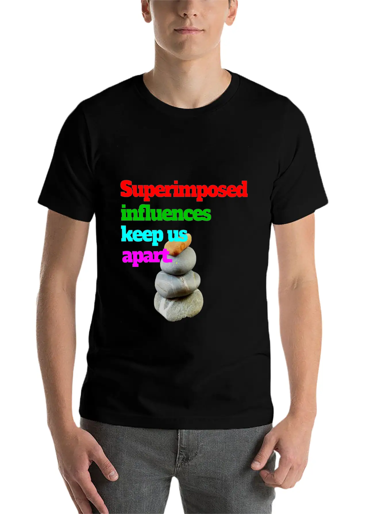 SUPERIMPOSED-colored Stylish Everyday T-Shirt – Unisex Basic Cotton Tee