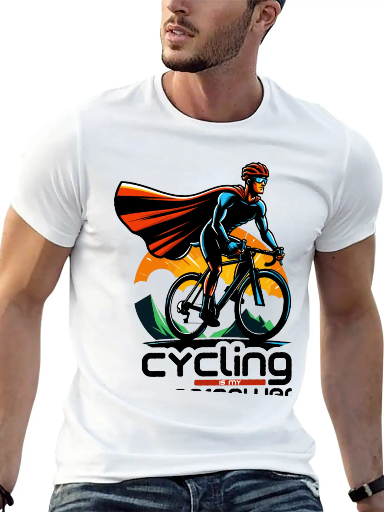 Superpower Cyclist Stylish Everyday T-Shirt – Unisex Basic Cotton Tee