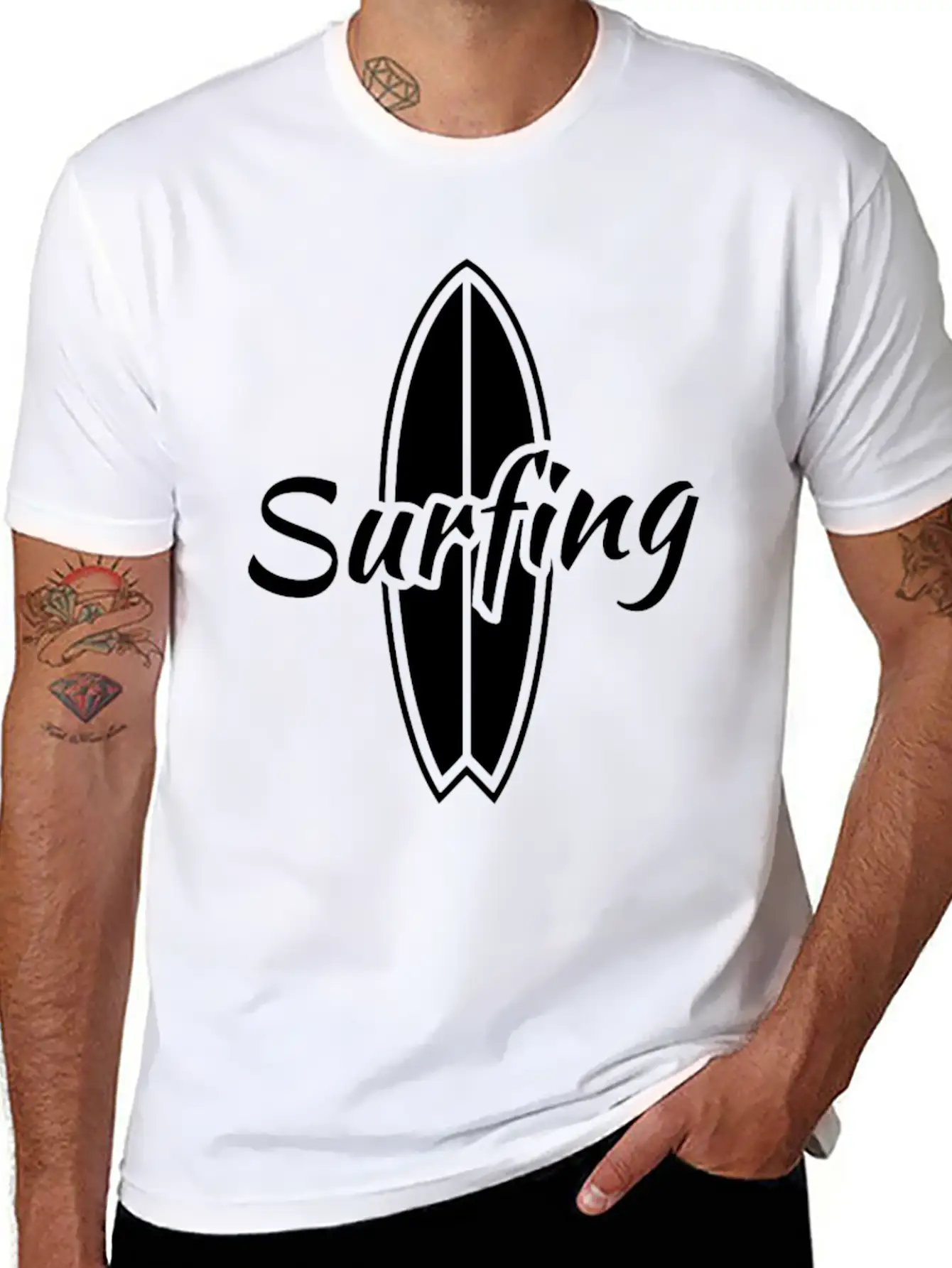 Surf Board Stylish Everyday T-Shirt – Unisex Basic Cotton Tee