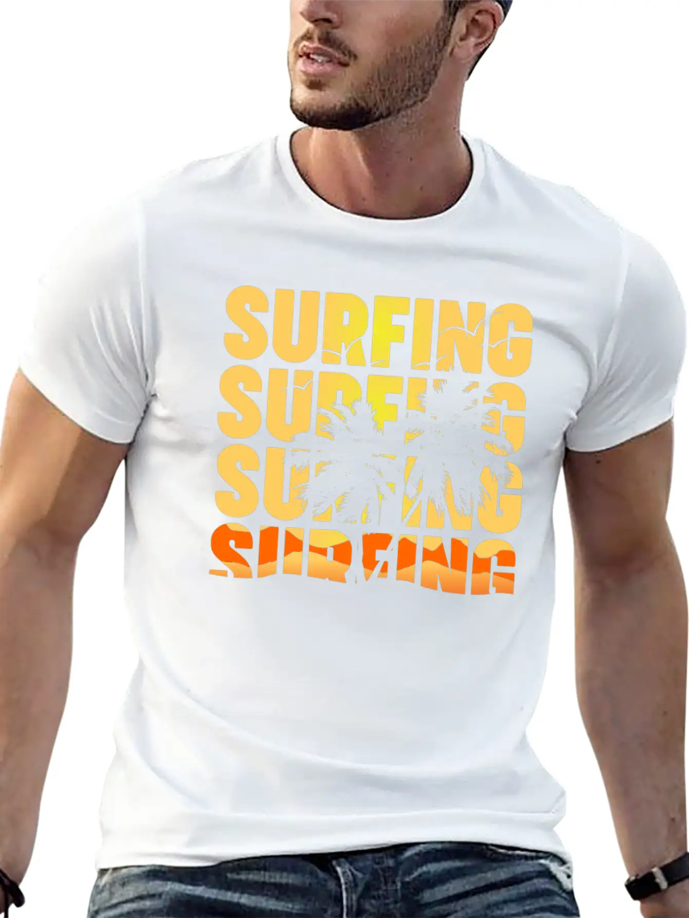 Surfing Surfing Surfing Surfing Basic Graphic T-Shirt – Daily Comfort In Soft Cotton