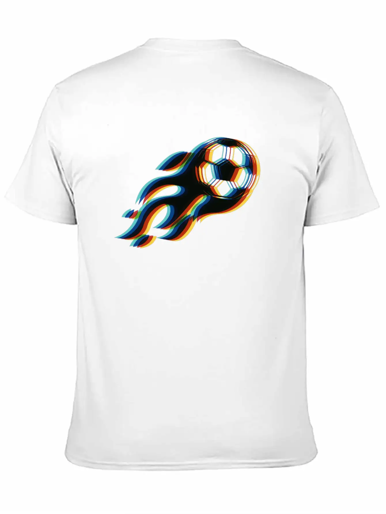 Surrealistic Soccer Ball On Fire Classic Crew Neck Graphic Tee – Everyday Minimal Look