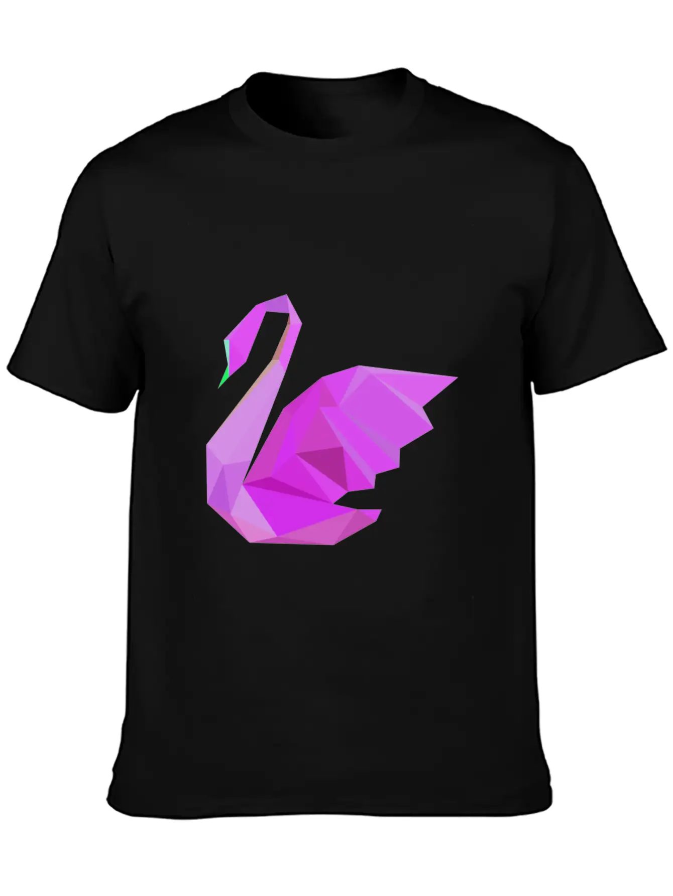 Swan Geometric Pink Stylish Everyday T-Shirt – Unisex Basic Cotton Tee