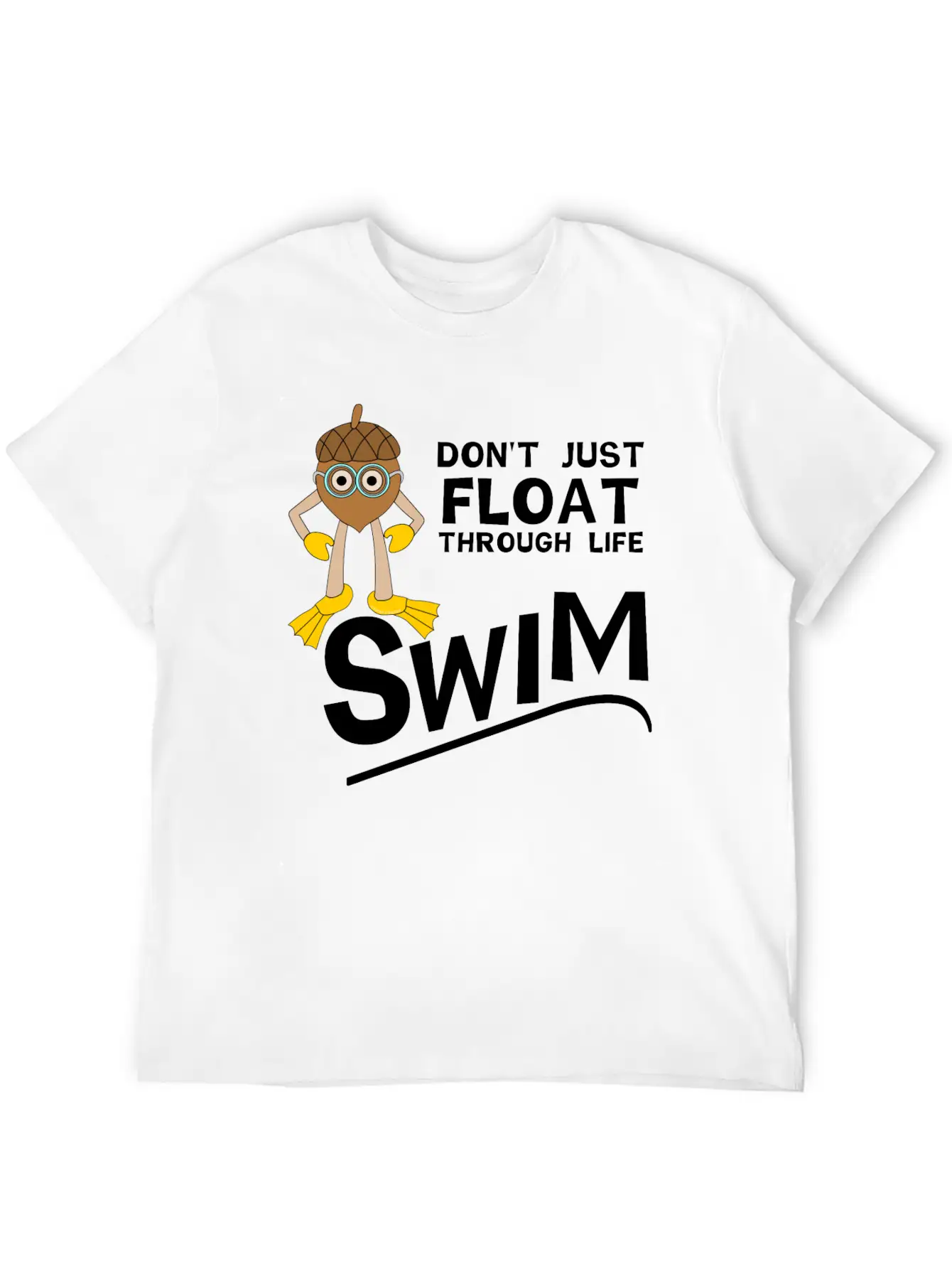 Swim Through Life White Text Stylish Everyday T-Shirt – Unisex Basic Cotton Tee