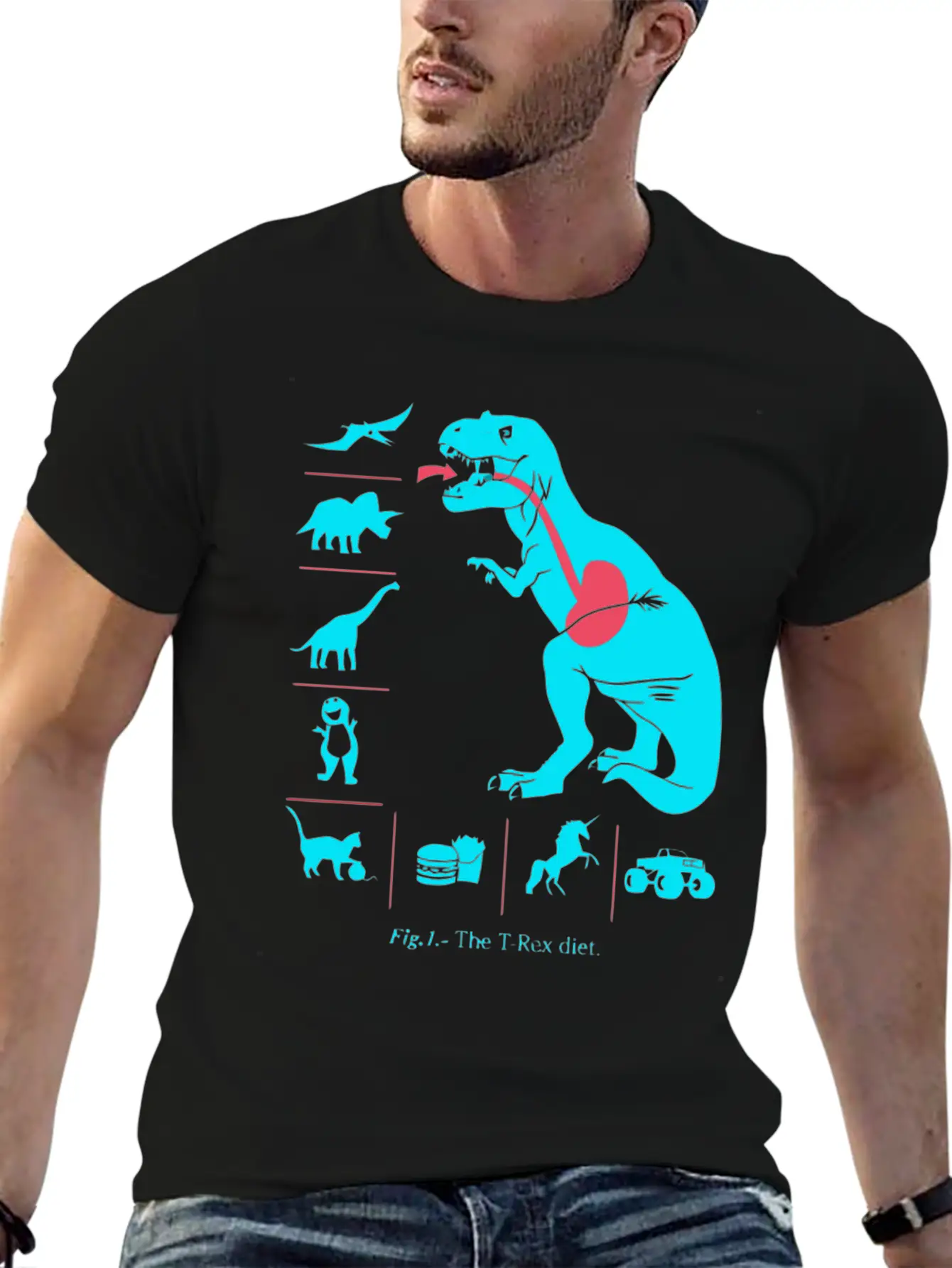 T Rex Diet Relaxed Everyday Tee – Lightweight And Durable Cotton