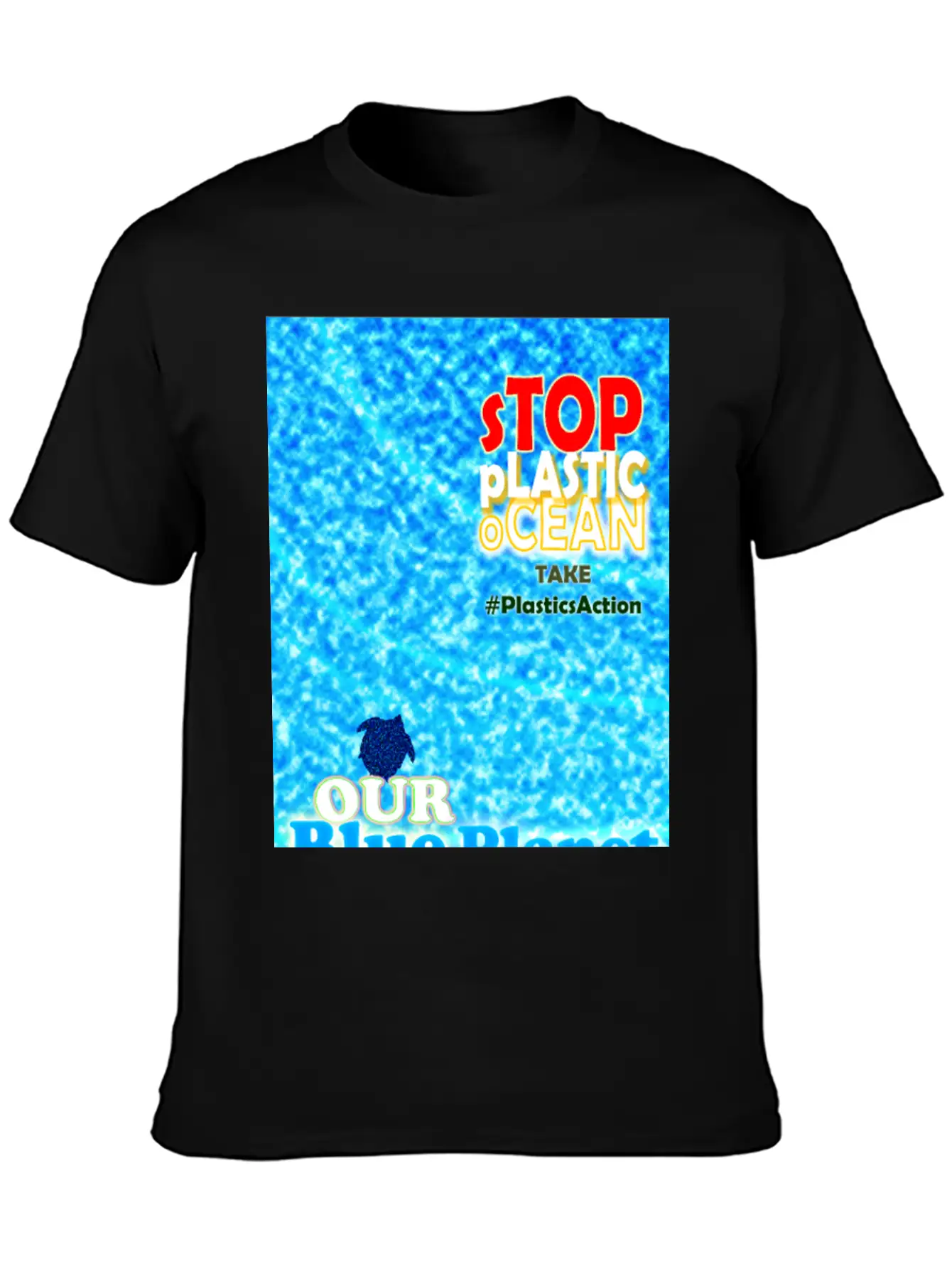 Take Plastics Action - Safe The Planet Basic Graphic T-Shirt – Daily Comfort In Soft Cotton