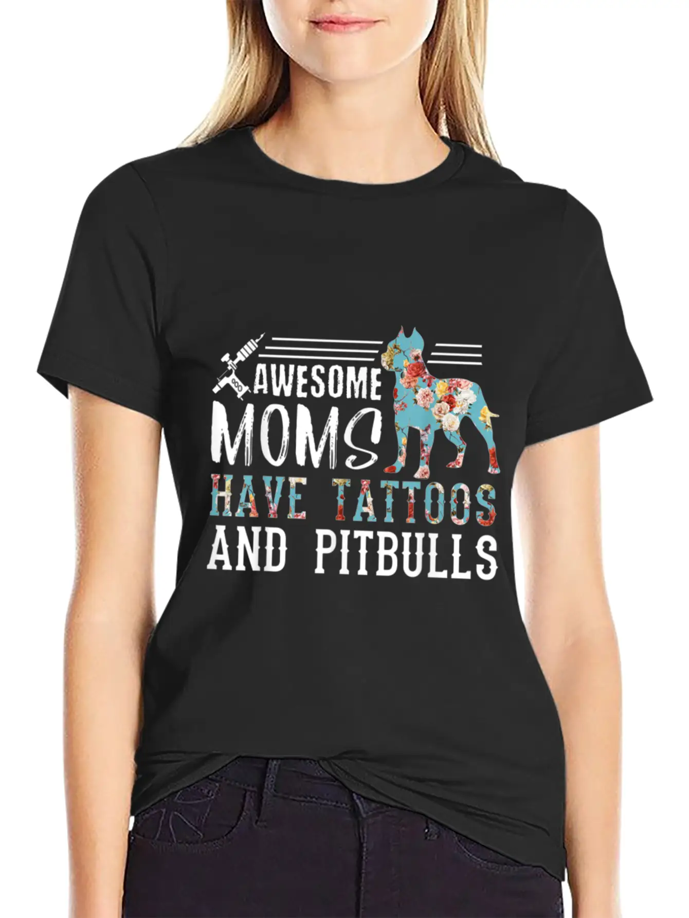Tattooed Mom Shirt Ink Addict Shirt Pitbull Mom Stylish Everyday T-Shirt – Unisex Basic Cotton Tee