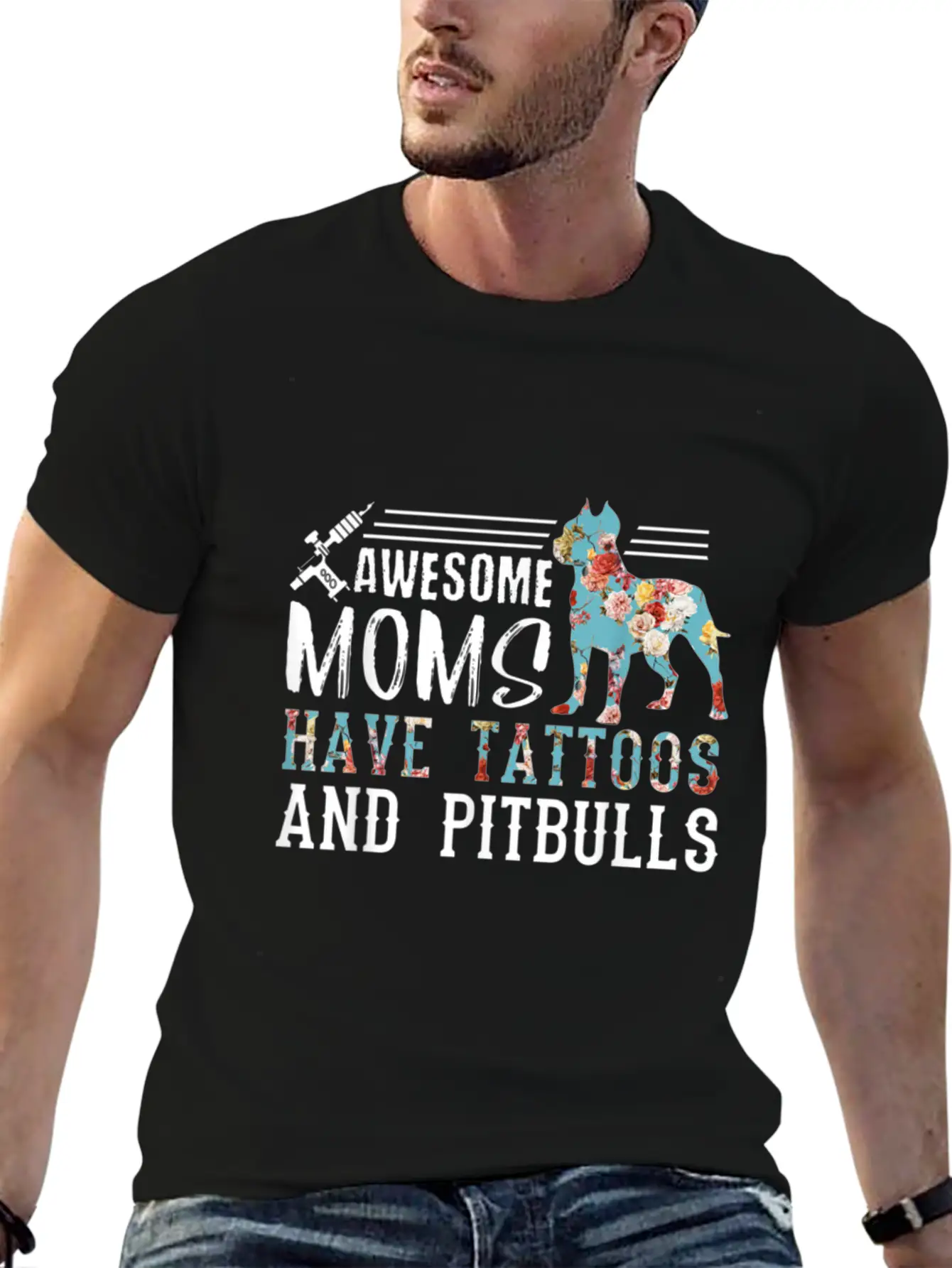 Tattooed Mom Shirt Ink Addict Shirt Pitbull Mom Stylish Everyday T-Shirt – Unisex Basic Cotton Tee