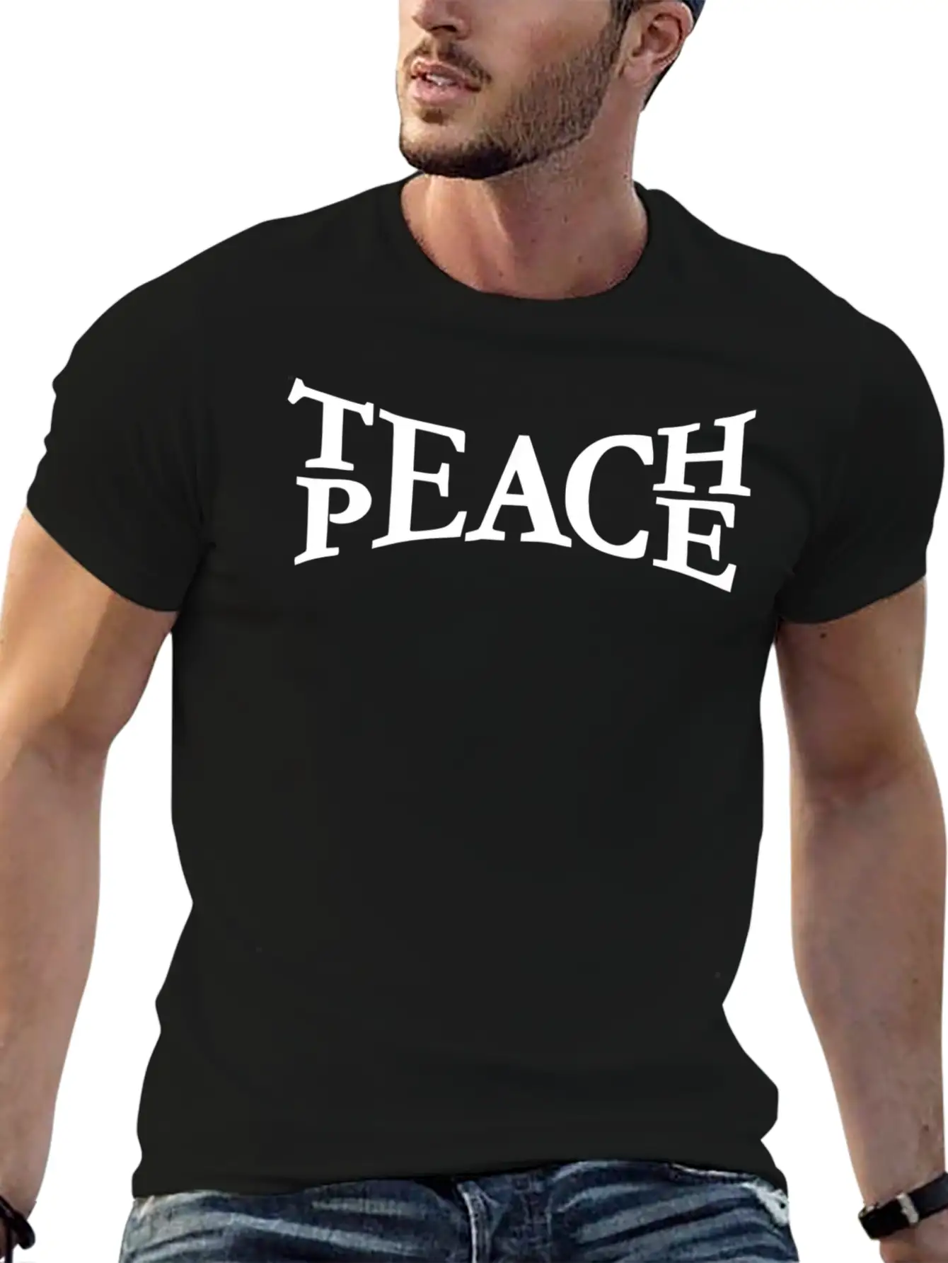 Teach Peace Stylish Everyday T-Shirt – Unisex Basic Cotton Tee