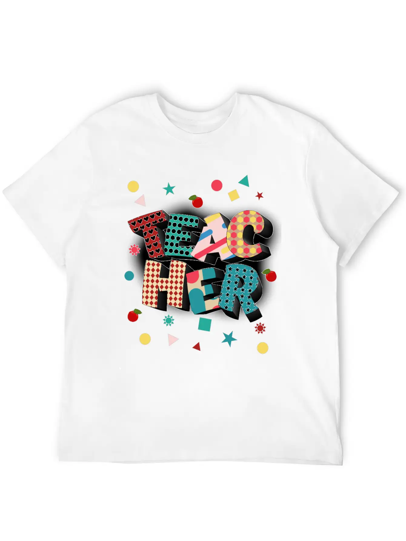 Teacher Typography Classic Crew Neck Graphic Tee – Everyday Minimal Look