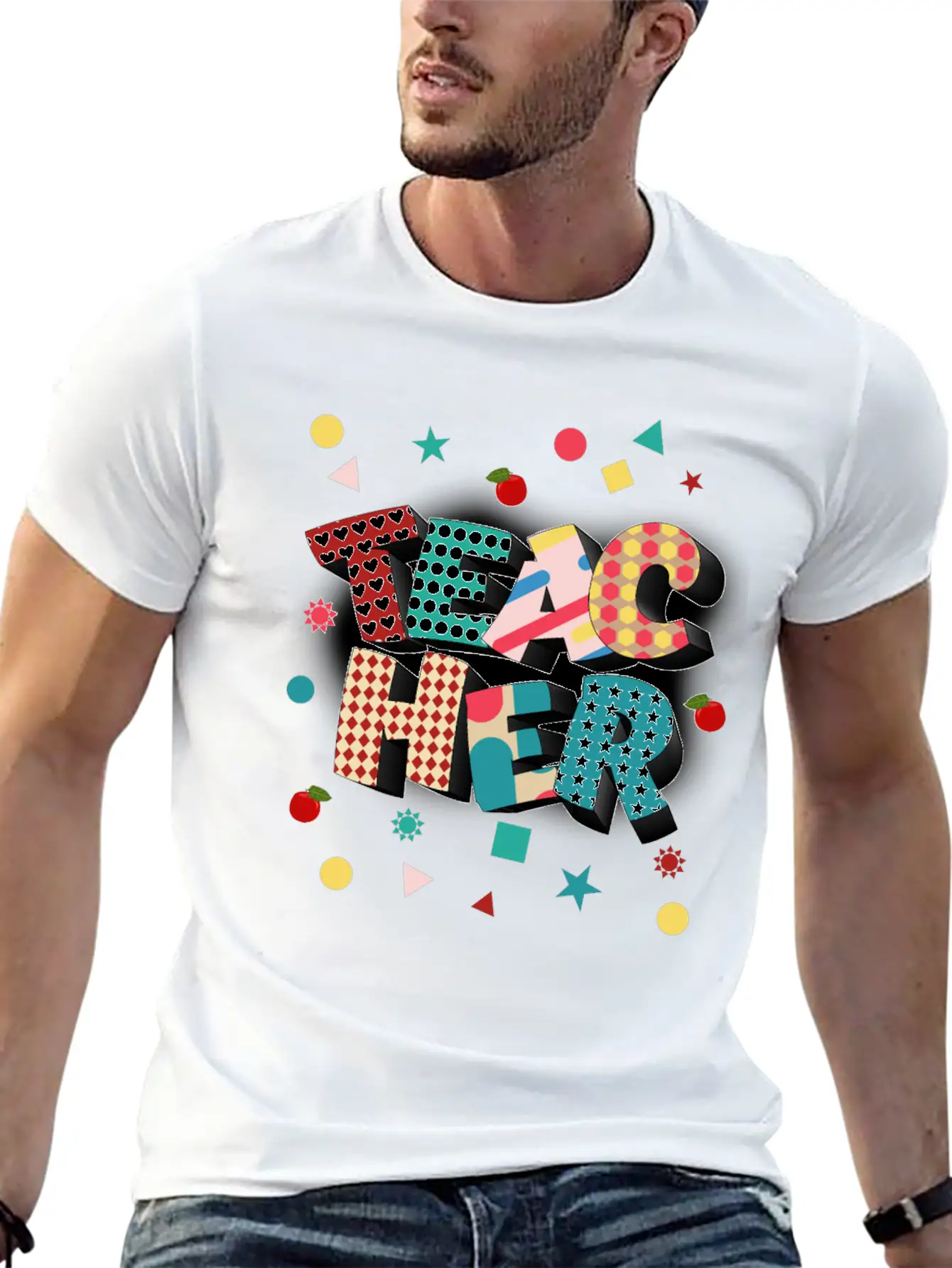 Teacher Typography Classic Crew Neck Graphic Tee – Everyday Minimal Look