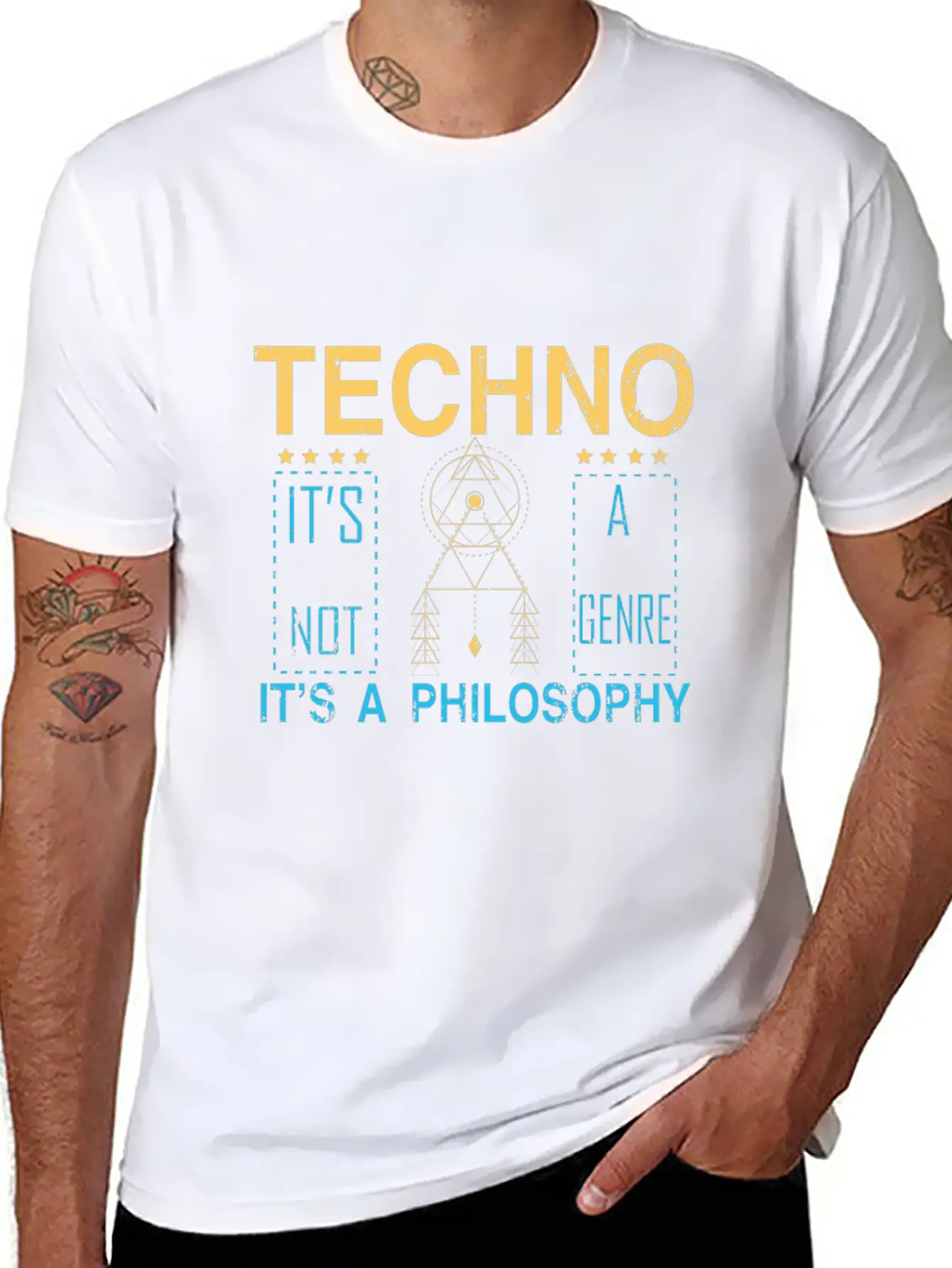 Techno DJ Nightclub Electronic Mixing Modern Basic Graphic T-Shirt – Daily Comfort In Soft Cotton