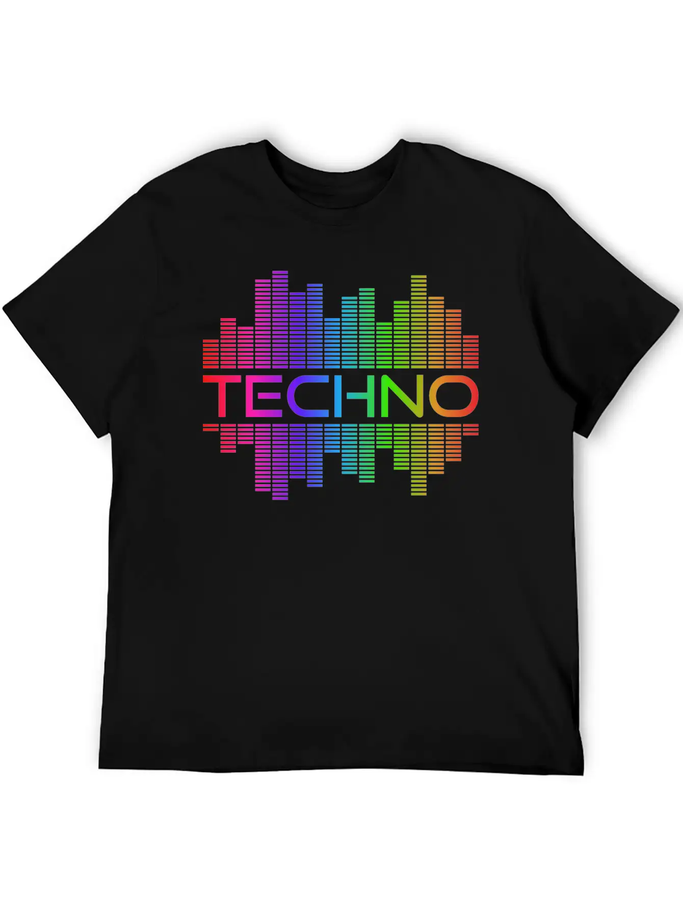 Techno Music Rainbow Spectrum Hard Dark Acid Basic Graphic T-Shirt – Daily Comfort In Soft Cotton