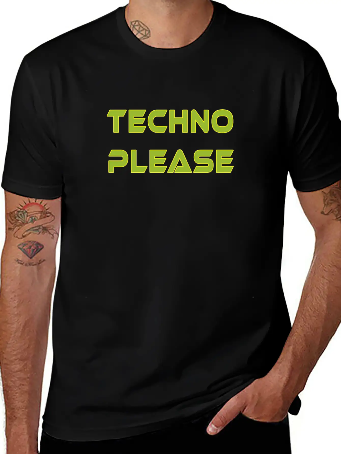 Techno Please Rave Music Dance Basic Graphic T-Shirt – Daily Comfort In Soft Cotton