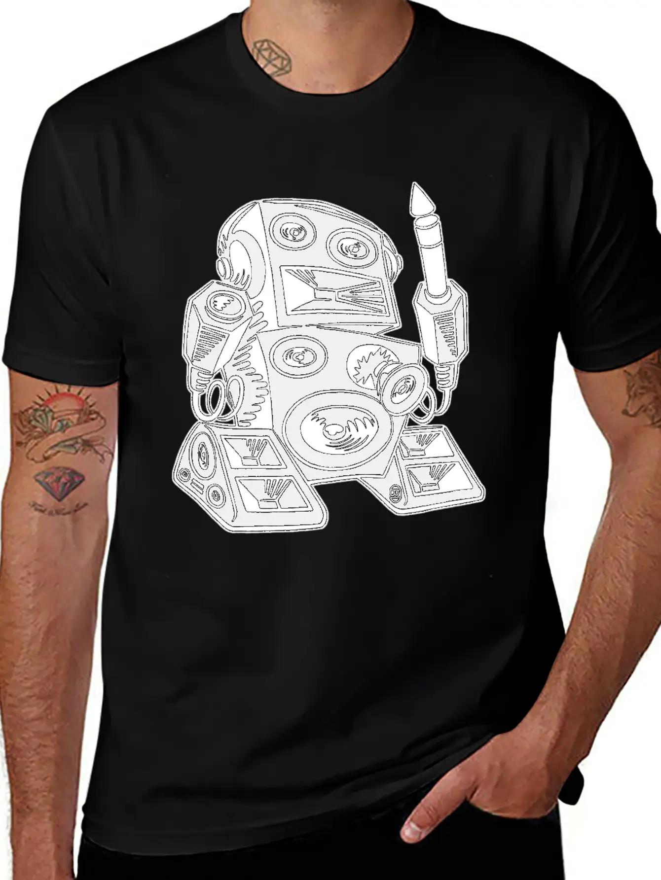 Techno Robot I Basic Graphic T-Shirt – Daily Comfort In Soft Cotton