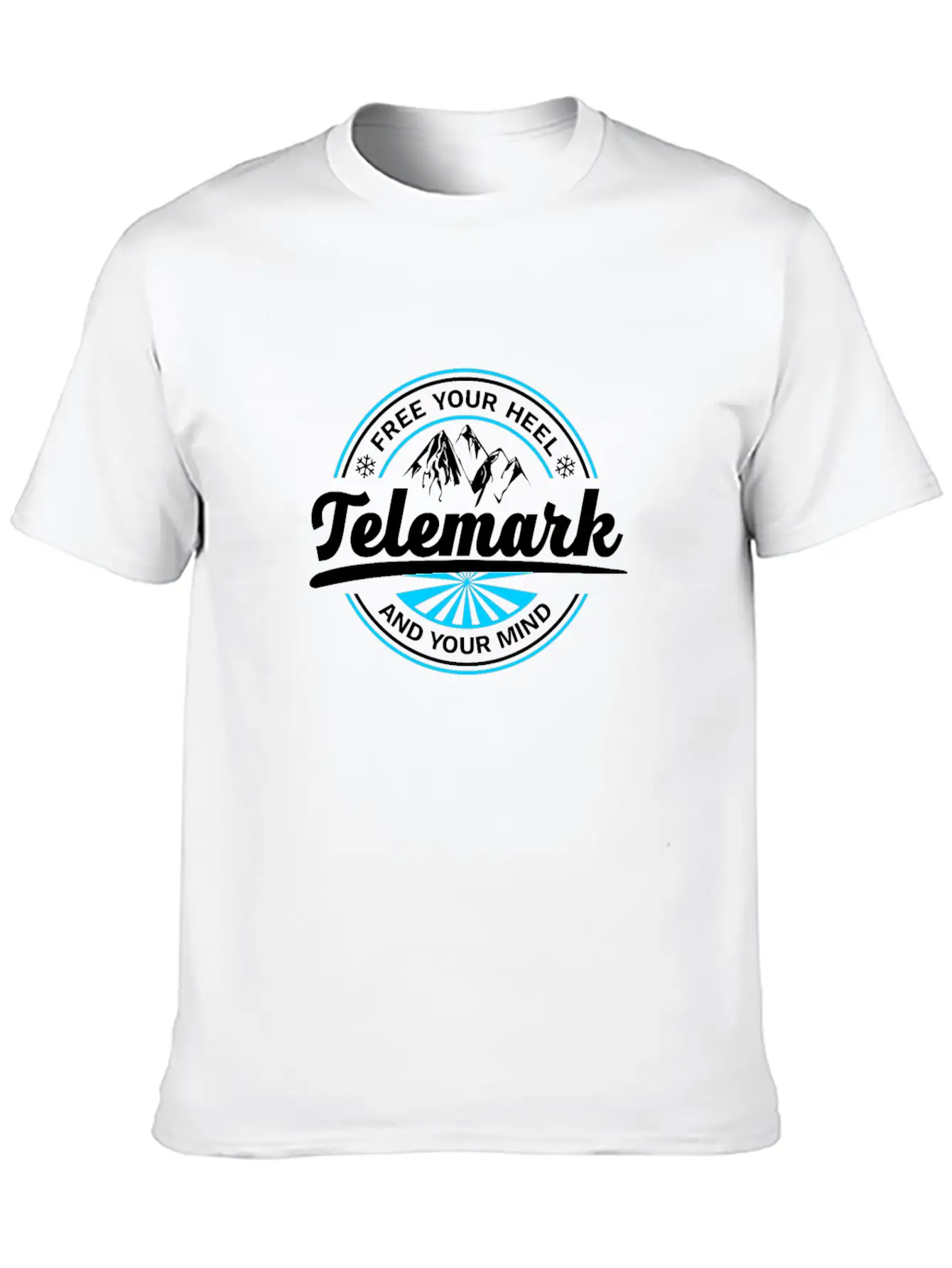 Telemark Skiing Free Heel Ski Touring Nordic Retro Stylish Everyday T-Shirt – Unisex Basic Cotton Tee
