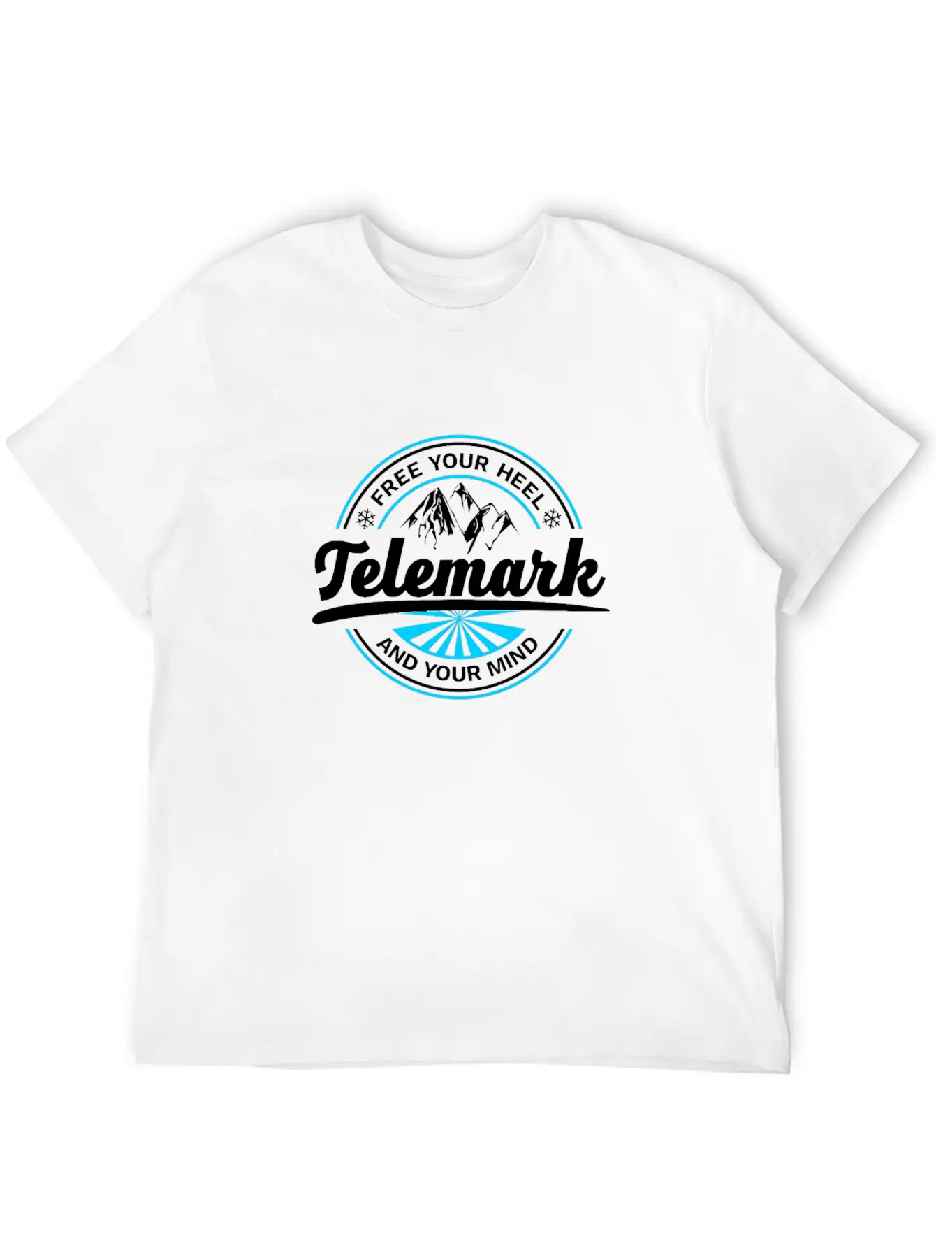 Telemark Skiing Free Heel Ski Touring Nordic Retro Stylish Everyday T-Shirt – Unisex Basic Cotton Tee