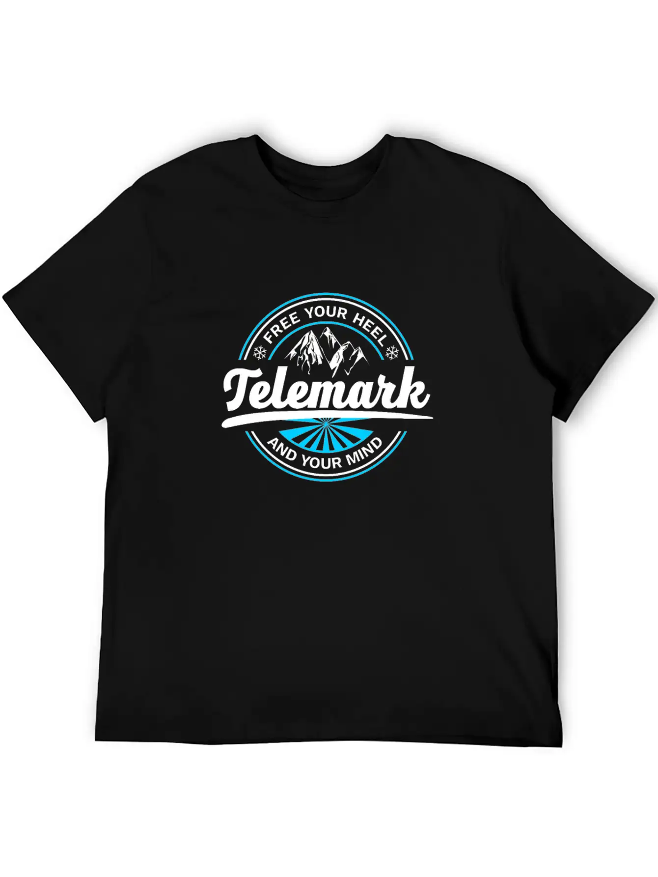 Telemark Skiing Free Heel Ski Touring Nordic Retro Stylish Everyday T-Shirt – Unisex Basic Cotton Tee