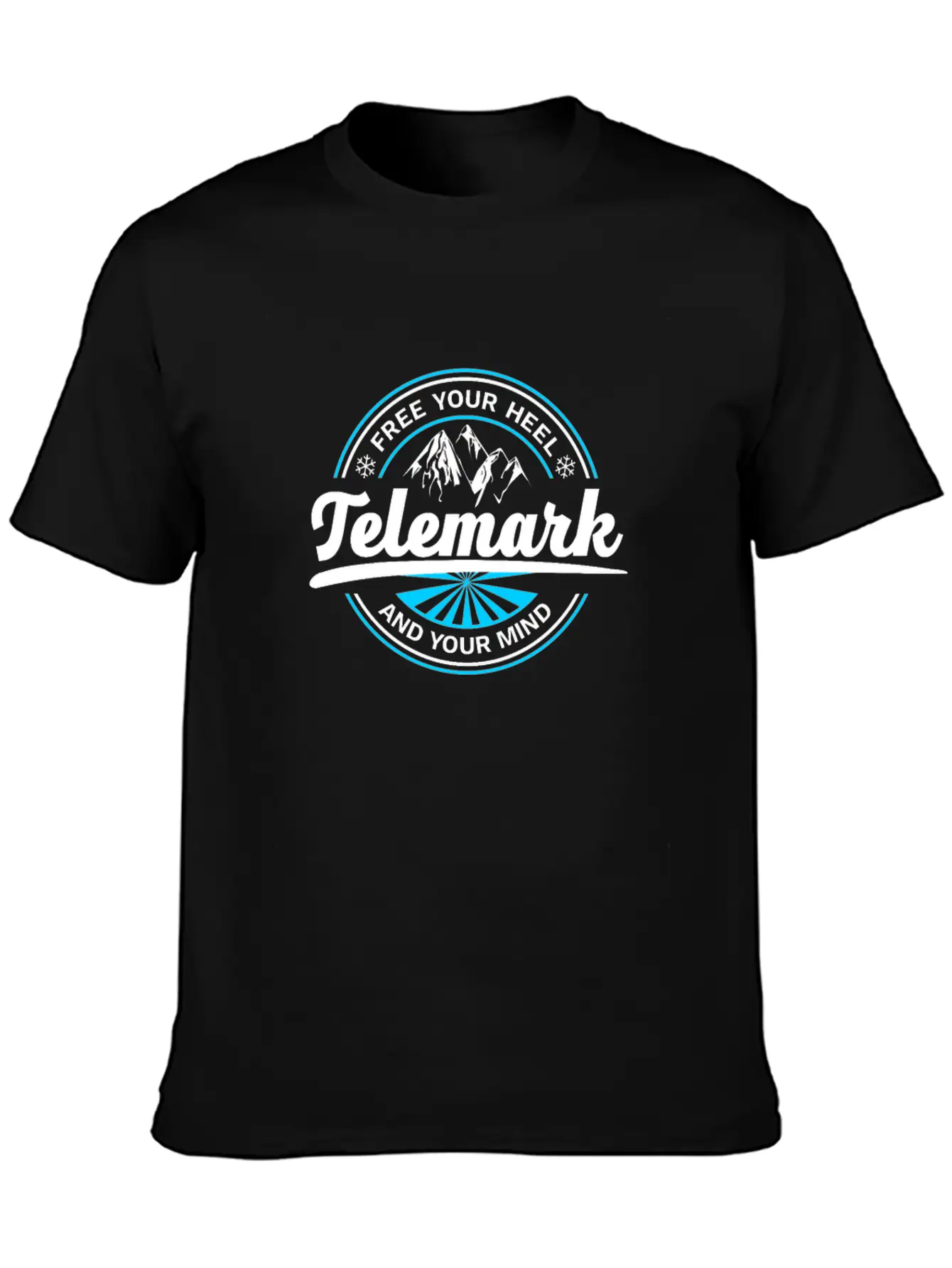 Telemark Skiing Free Heel Ski Touring Nordic Retro Stylish Everyday T-Shirt – Unisex Basic Cotton Tee