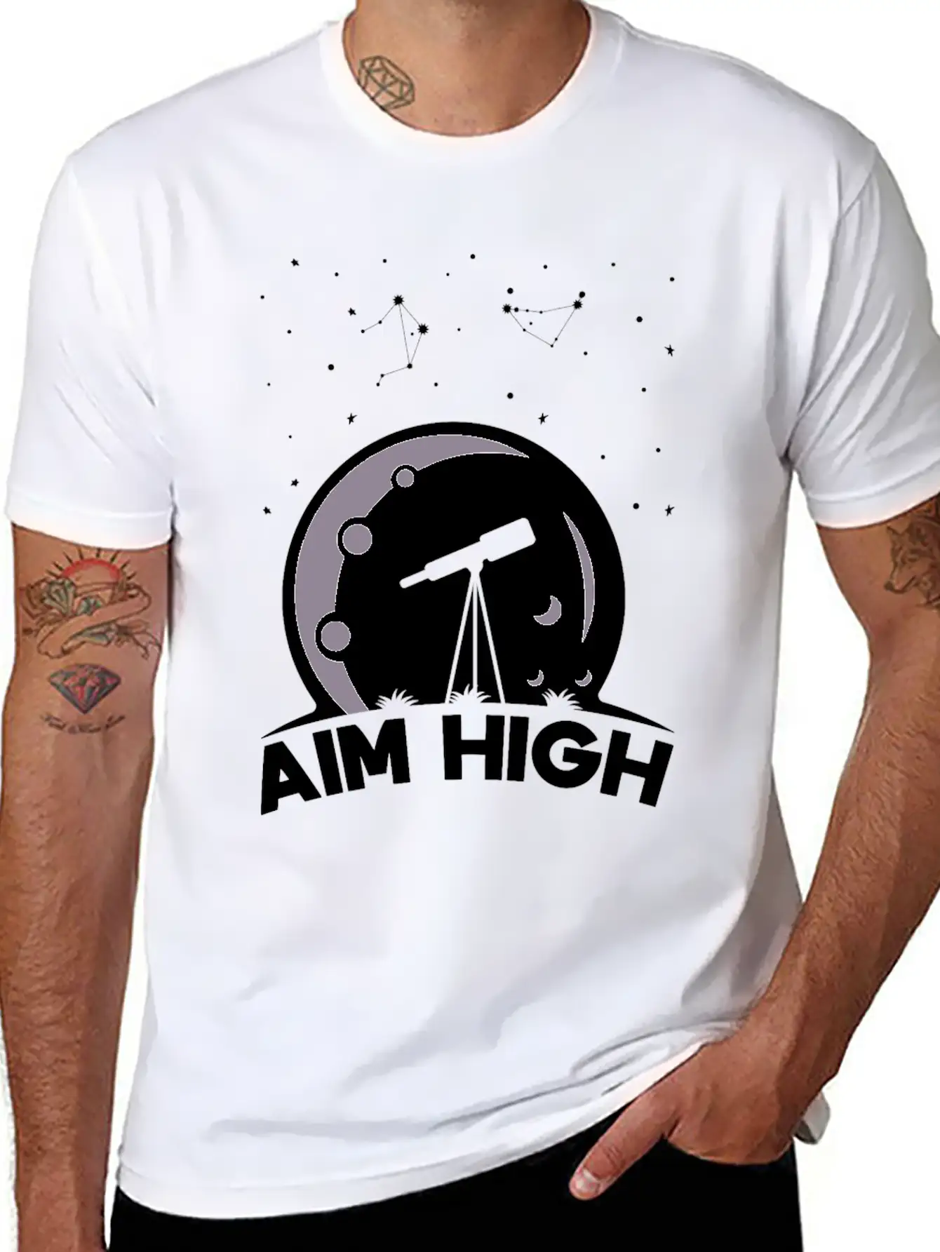 Telescope Owner Stars Galaxy Astronomy Basic Graphic T-Shirt – Daily Comfort In Soft Cotton