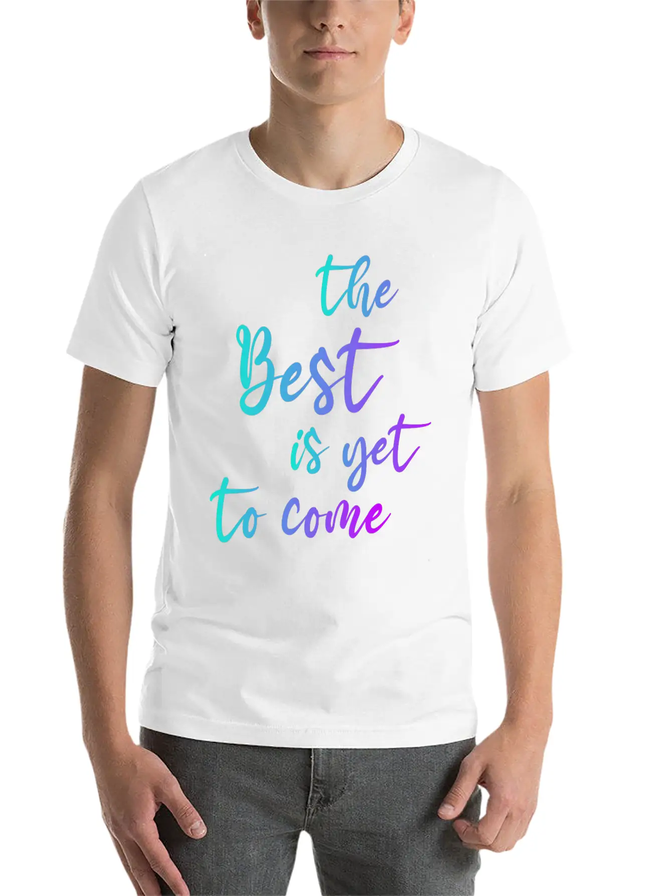 THE BEST GRADIENT BLUE PURPLE Basic Graphic T-Shirt – Daily Comfort In Soft Cotton